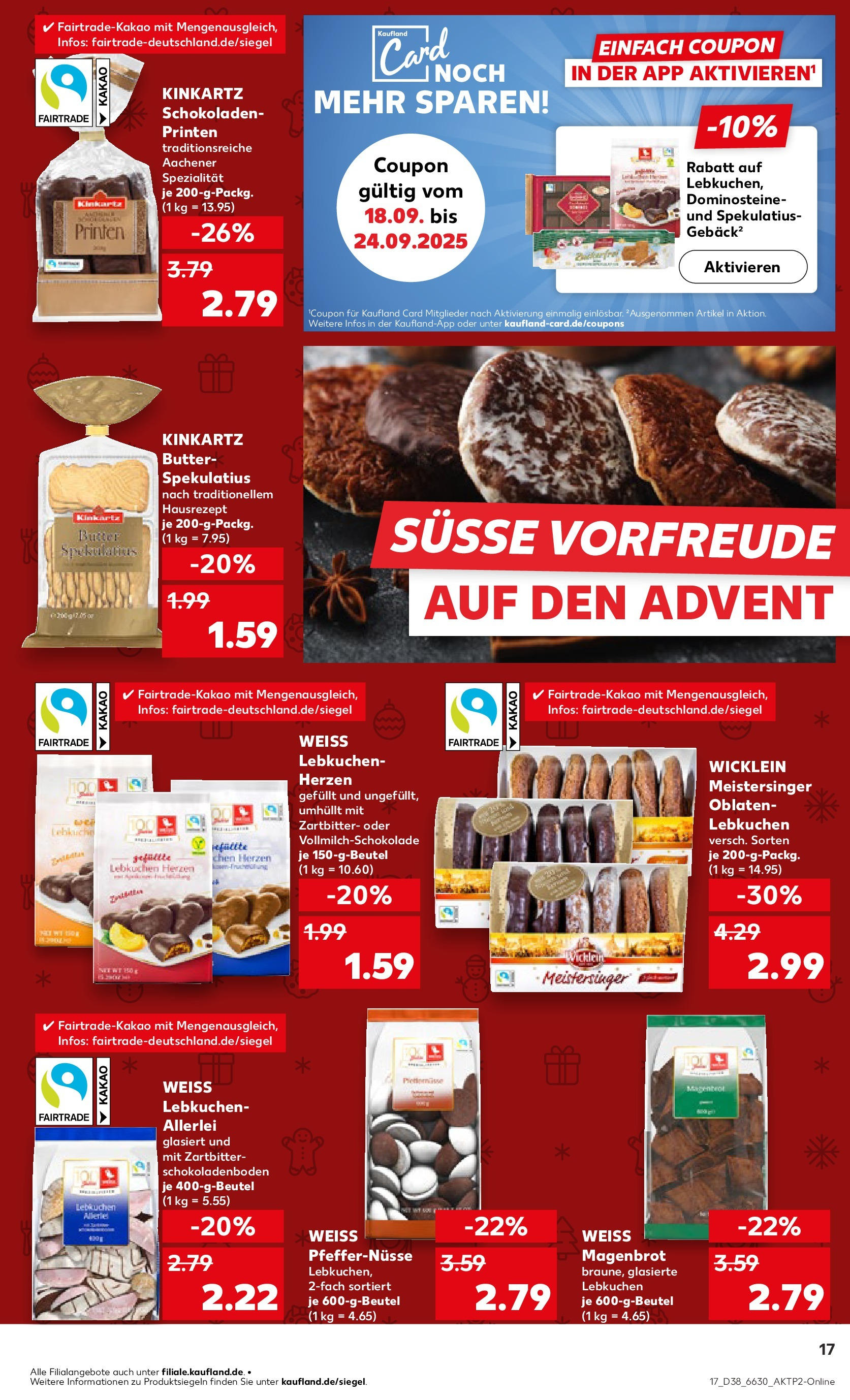 Prospekt Kaufland ab 17.09.2025 » Angebote Online zum Blättern | Seite: 17 | Produkte: Butter