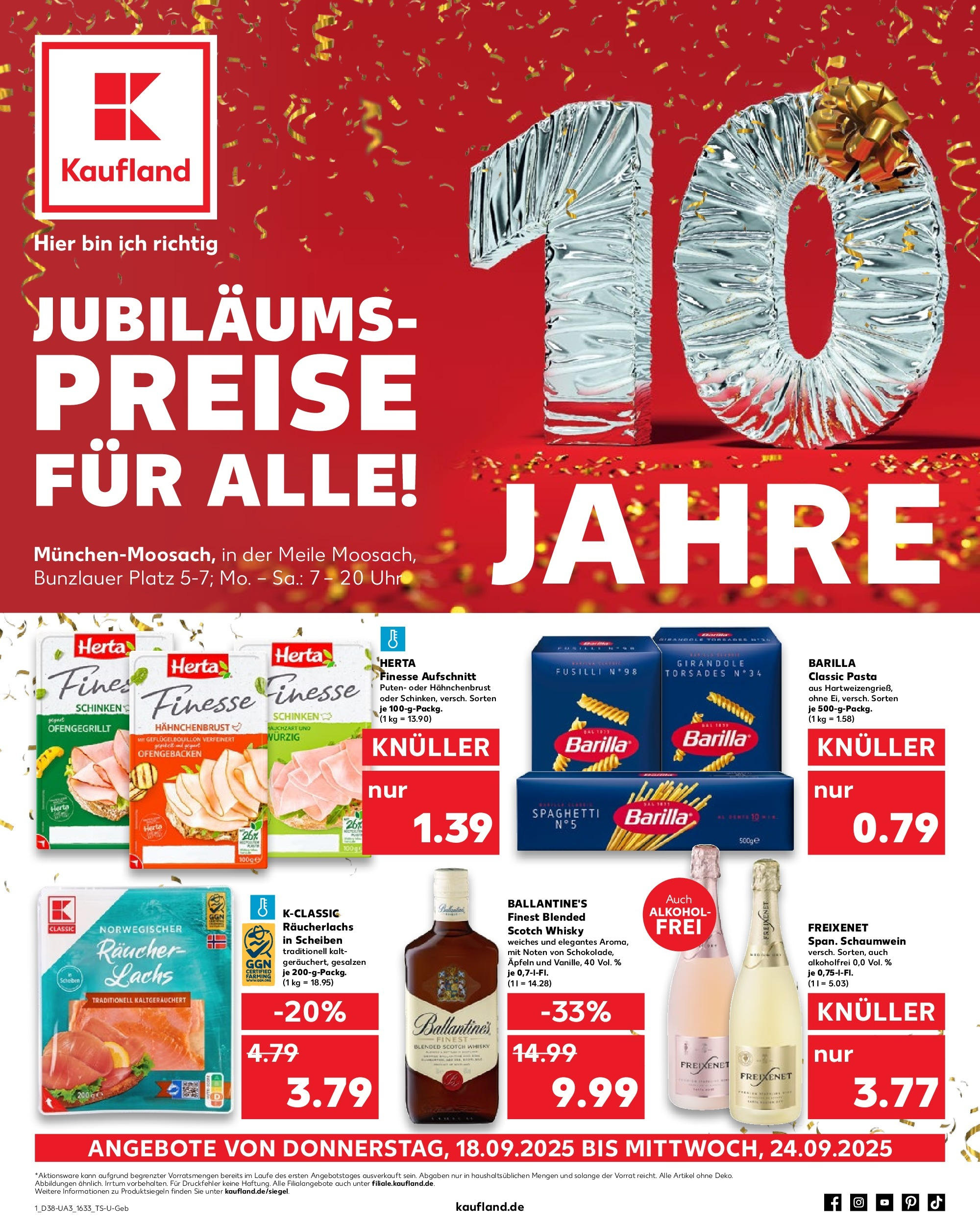 Prospekt Kaufland ab 17.09.2025 » Angebote Online zum Blättern | Seite: 1 | Produkte: Lachs, Herta finesse, Uhr, Hahnchenbrust