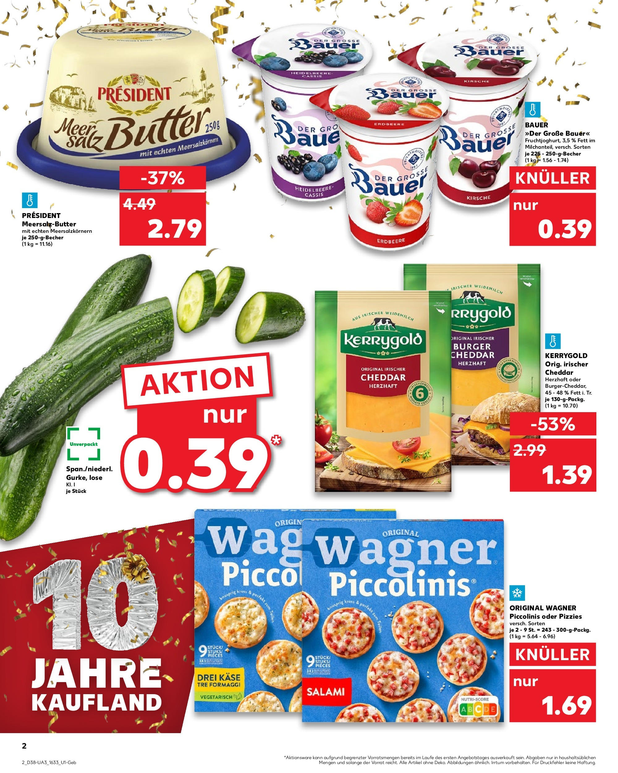 Prospekt Kaufland ab 17.09.2025 » Angebote Online zum Blättern | Seite: 2 | Produkte: Butter, Burger, Piccolinis, Pizza