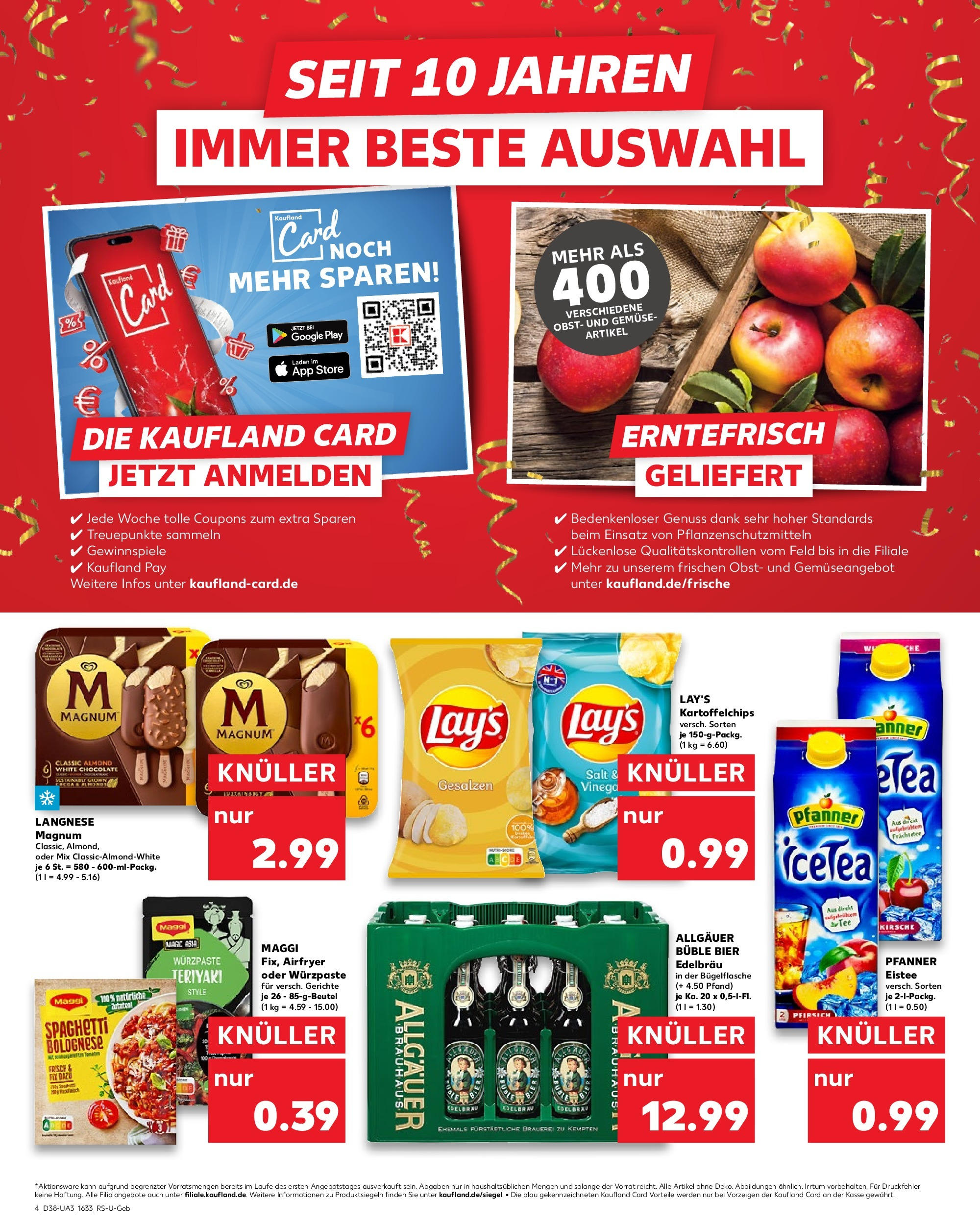 Prospekt Kaufland ab 17.09.2025 » Angebote Online zum Blättern | Seite: 4 | Produkte: Langnese, Bier, Gemüse, Pfirsich