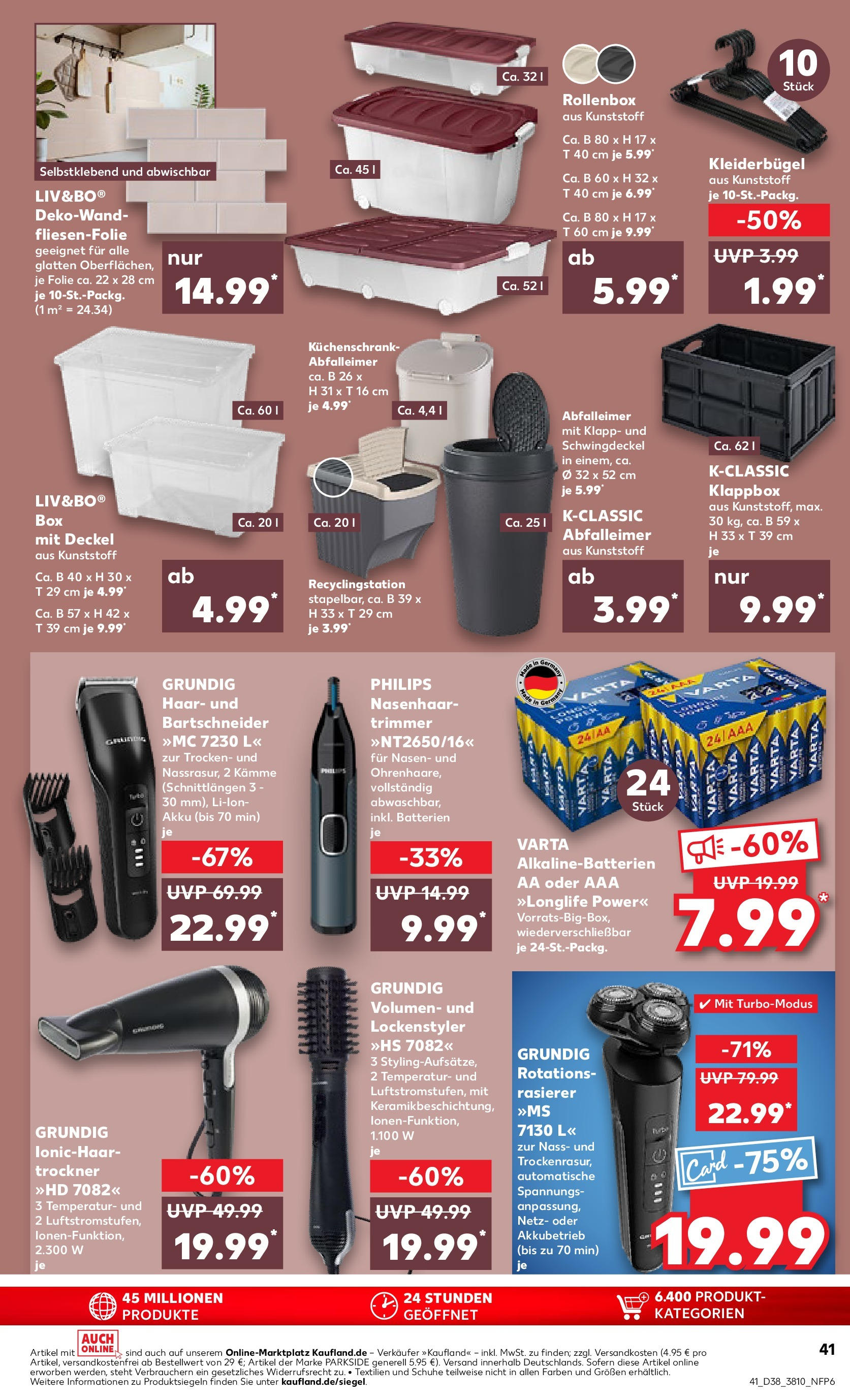 Prospekt Kaufland ab 17.09.2025 » Angebote und Werbung Online | Seite: 41 | Produkte: Philips, Trockner, Rasierer, Batterien Prospekt Kaufland ab 17.09.2025 » Angebote Online zum Blättern | Seite: 41 | Produkte: Philips, Trockner, Rasierer, Batterien