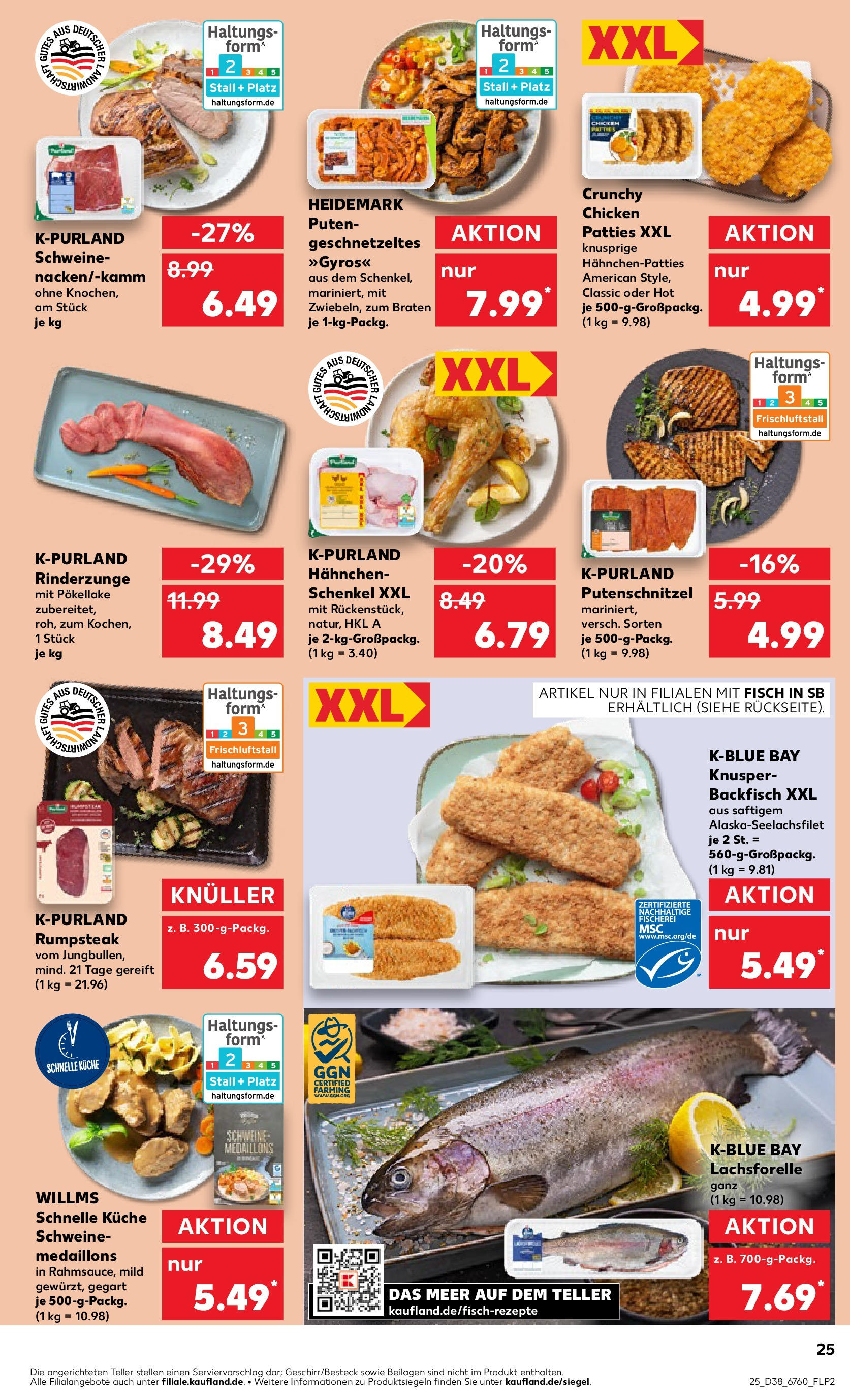 Prospekt Kaufland ab 17.09.2025 » Angebote Online zum Blättern | Seite: 25 | Produkte: Rumpsteak, Hahnchen, Gyros, Steak