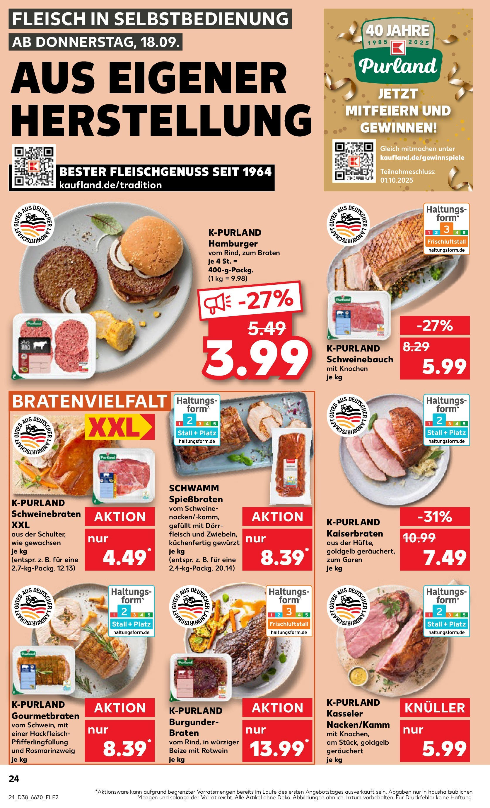 Prospekt Kaufland ab 17.09.2025 » Angebote Online zum Blättern | Seite: 24 | Produkte: Rotwein, Schweinebauch, Fleisch, Hackfleisch