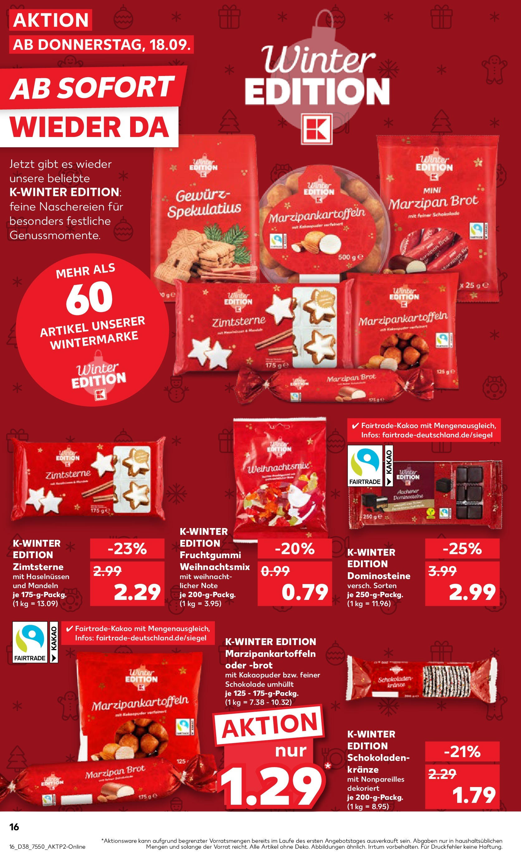 Prospekt Kaufland ab 17.09.2025 » Angebote und Werbung Online | Seite: 16 | Produkte: Schokolade, Mandeln, Brot Prospekt Kaufland ab 17.09.2025 » Angebote Online zum Blättern | Seite: 16 | Produkte: Schokolade, Mandeln, Brot