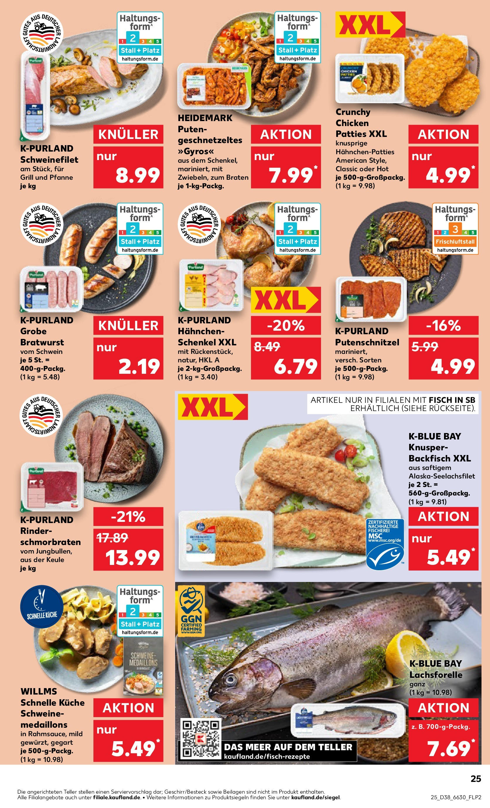 Prospekt Kaufland ab 17.09.2025 » Angebote Online zum Blättern | Seite: 25 | Produkte: Grill, Schweinefilet, Fisch, Putenschnitzel