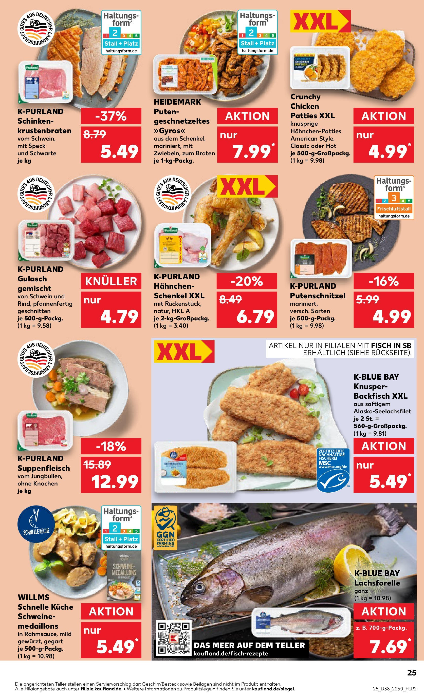 Prospekt Kaufland ab 17.09.2025 » Angebote und Werbung Online | Seite: 25 | Produkte: Hahnchen, Küche, Krustenbraten, Schinken Prospekt Kaufland ab 17.09.2025 » Angebote Online zum Blättern | Seite: 25 | Produkte: Hahnchen, Küche, Krustenbraten, Schinken
