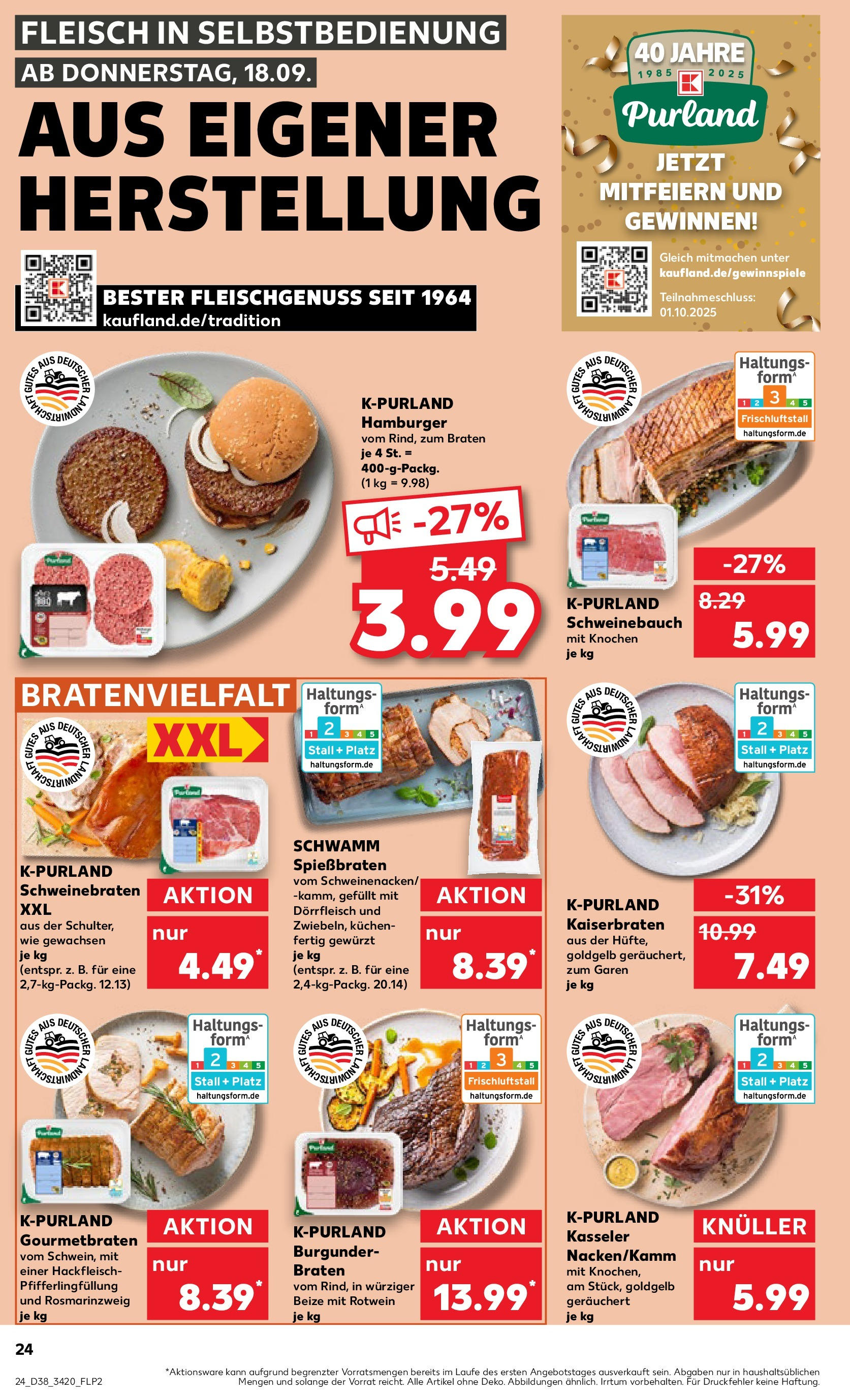 Prospekt Kaufland ab 17.09.2025 » Angebote Online zum Blättern | Seite: 24 | Produkte: Rotwein, Kuchen, Fleisch, Hackfleisch