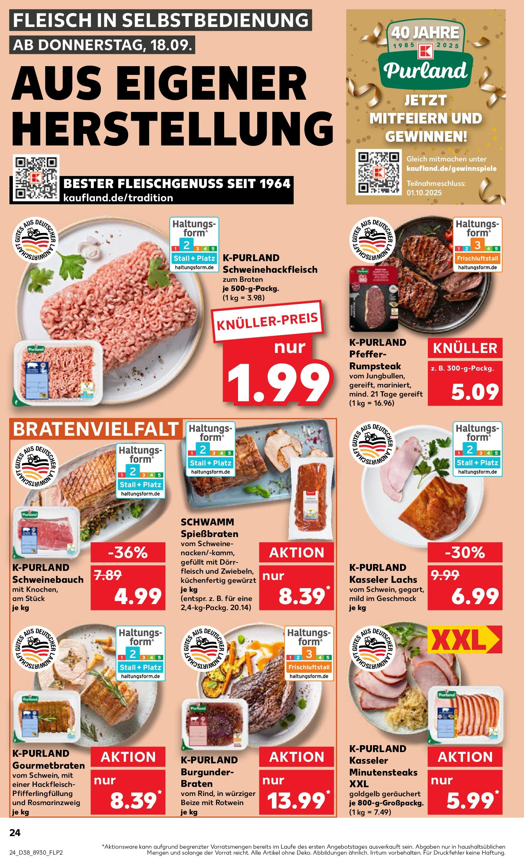 Prospekt Kaufland ab 17.09.2025 » Angebote Online zum Blättern | Seite: 24 | Produkte: Rumpsteak, Rotwein, Schweinebauch, Lachs