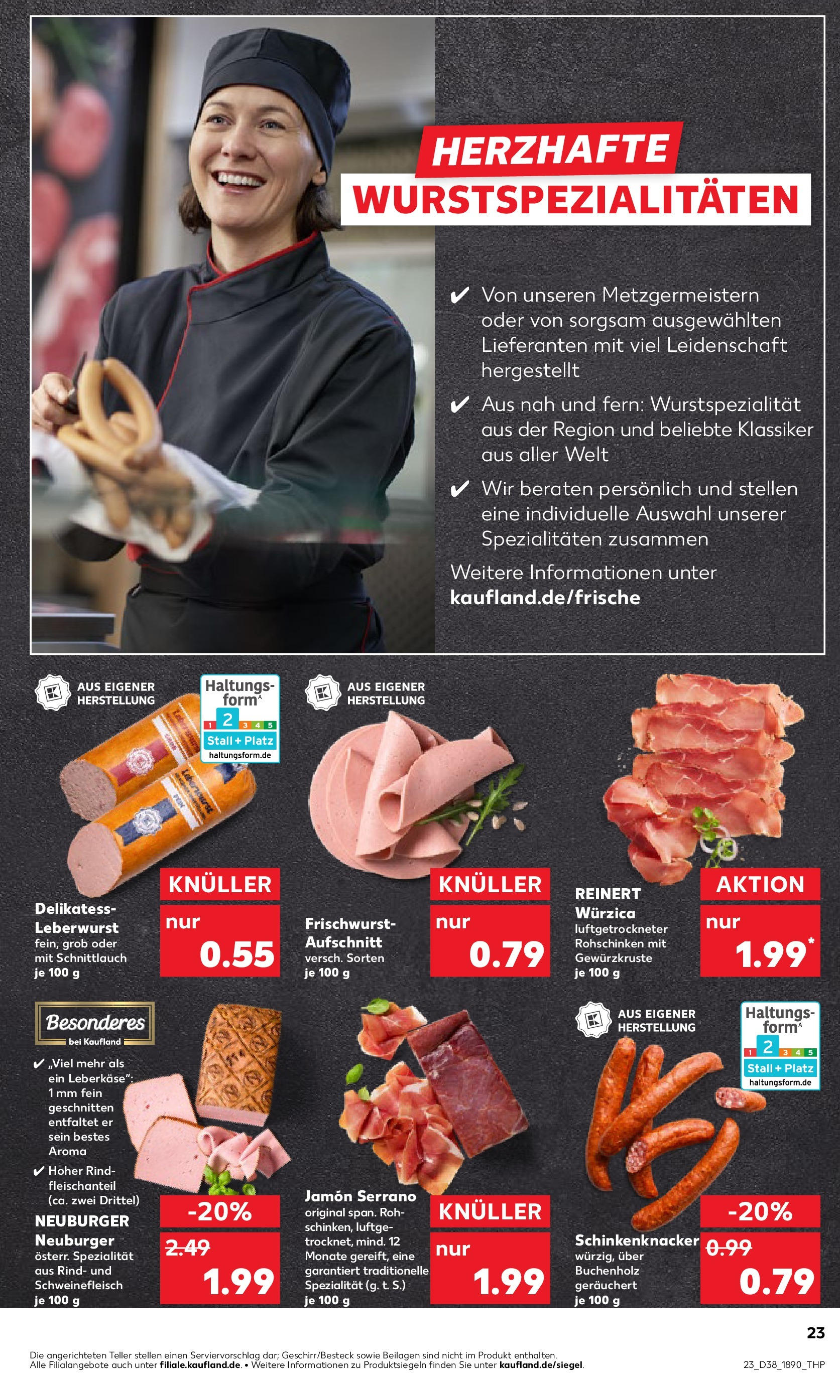 Prospekt Kaufland ab 17.09.2025 » Angebote Online zum Blättern | Seite: 23 | Produkte: Schweinefleisch, Leberkase