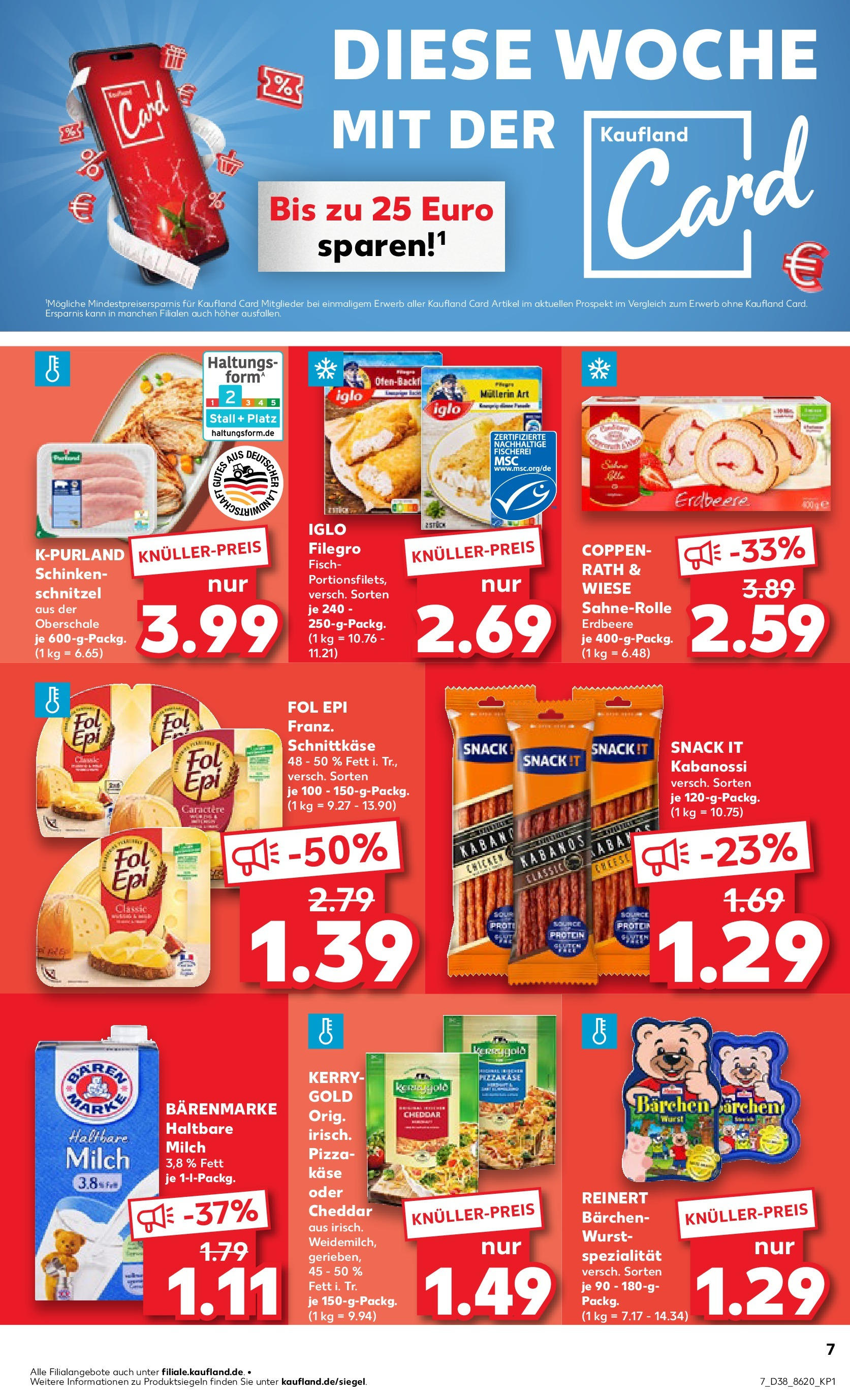 Prospekt Kaufland ab 17.09.2025 » Angebote Online zum Blättern | Seite: 7 | Produkte: Milch, Haltbare milch, Schnitzel, Pizza