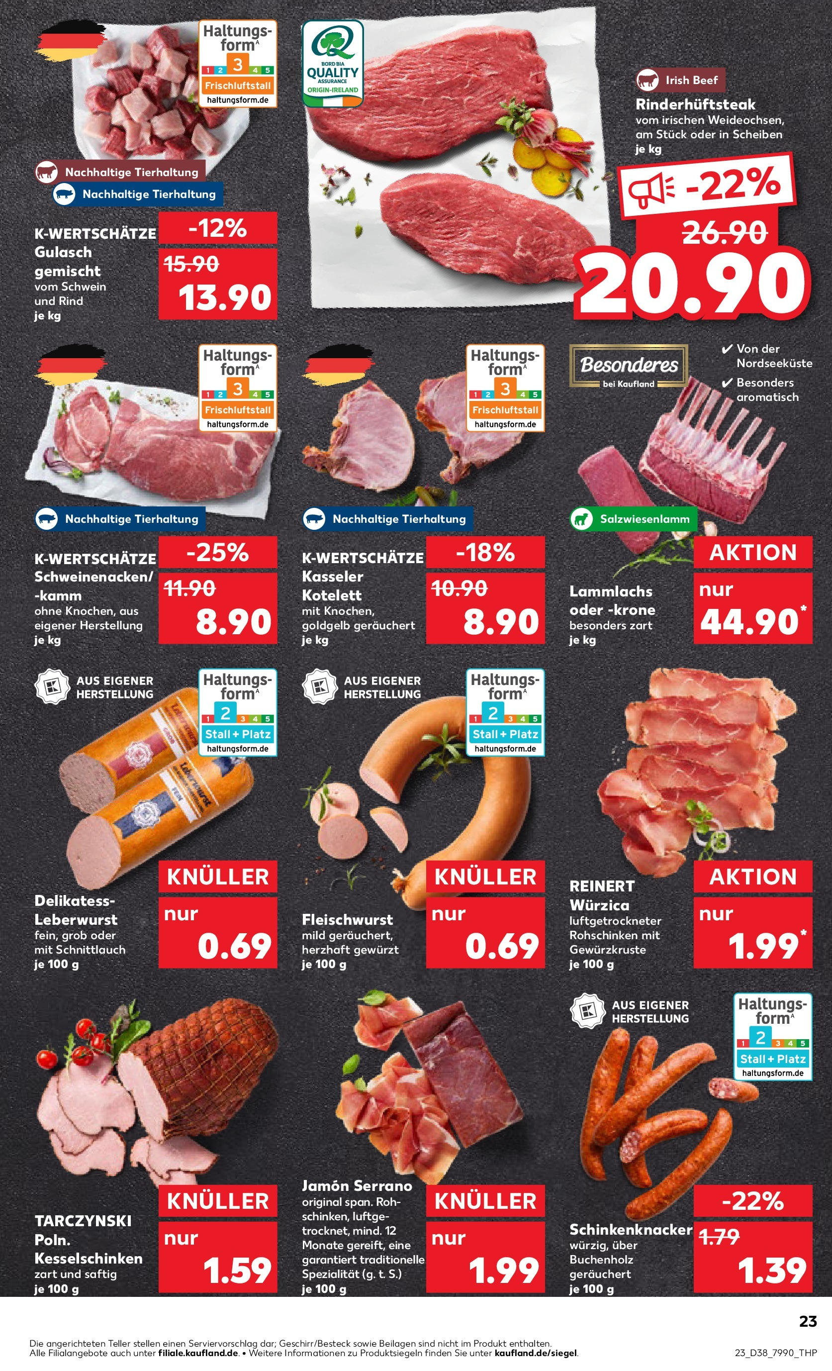 Prospekt Kaufland ab 17.09.2025 » Angebote Online zum Blättern | Seite: 23 | Produkte: Gulasch, Steak