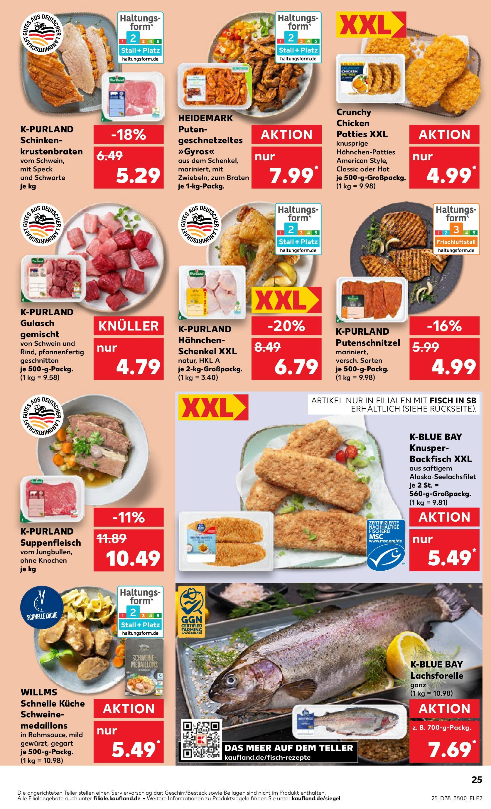Prospekt Kaufland ab 17.09.2025 » Angebote Online zum Blättern | Seite: 25 | Produkte: Küche, Krustenbraten, Fisch, Suppenfleisch