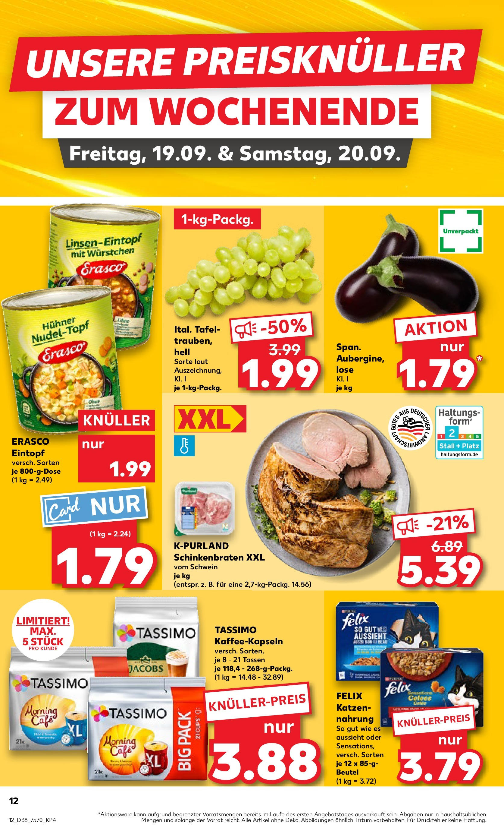 Prospekt Kaufland ab 17.09.2025 » Angebote Online zum Blättern | Seite: 12 | Produkte: Erasco, Tassimo