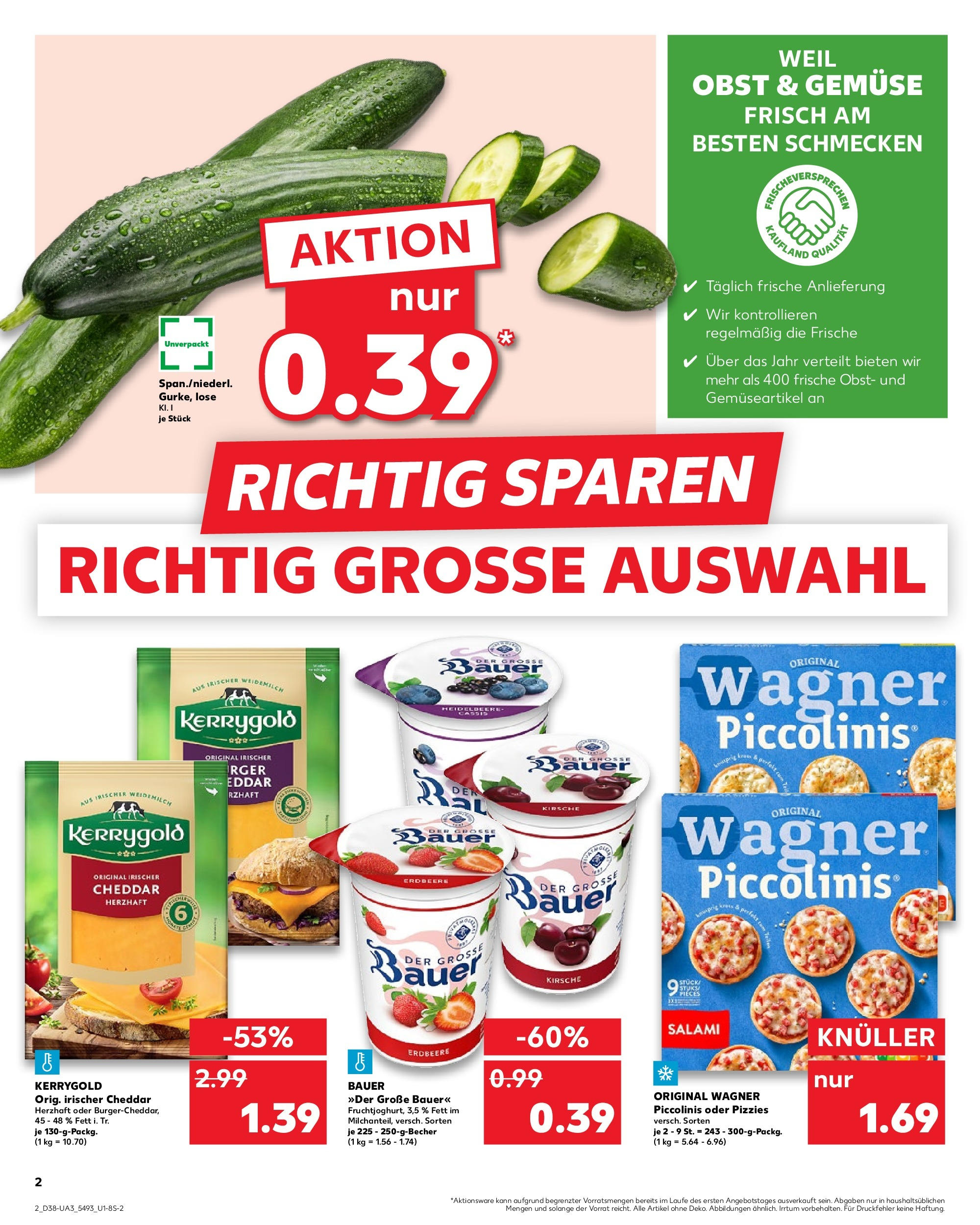 Prospekt Kaufland ab 17.09.2025 » Angebote Online zum Blättern | Seite: 2 | Produkte: Gemüse, Obst, Piccolinis, Pizza