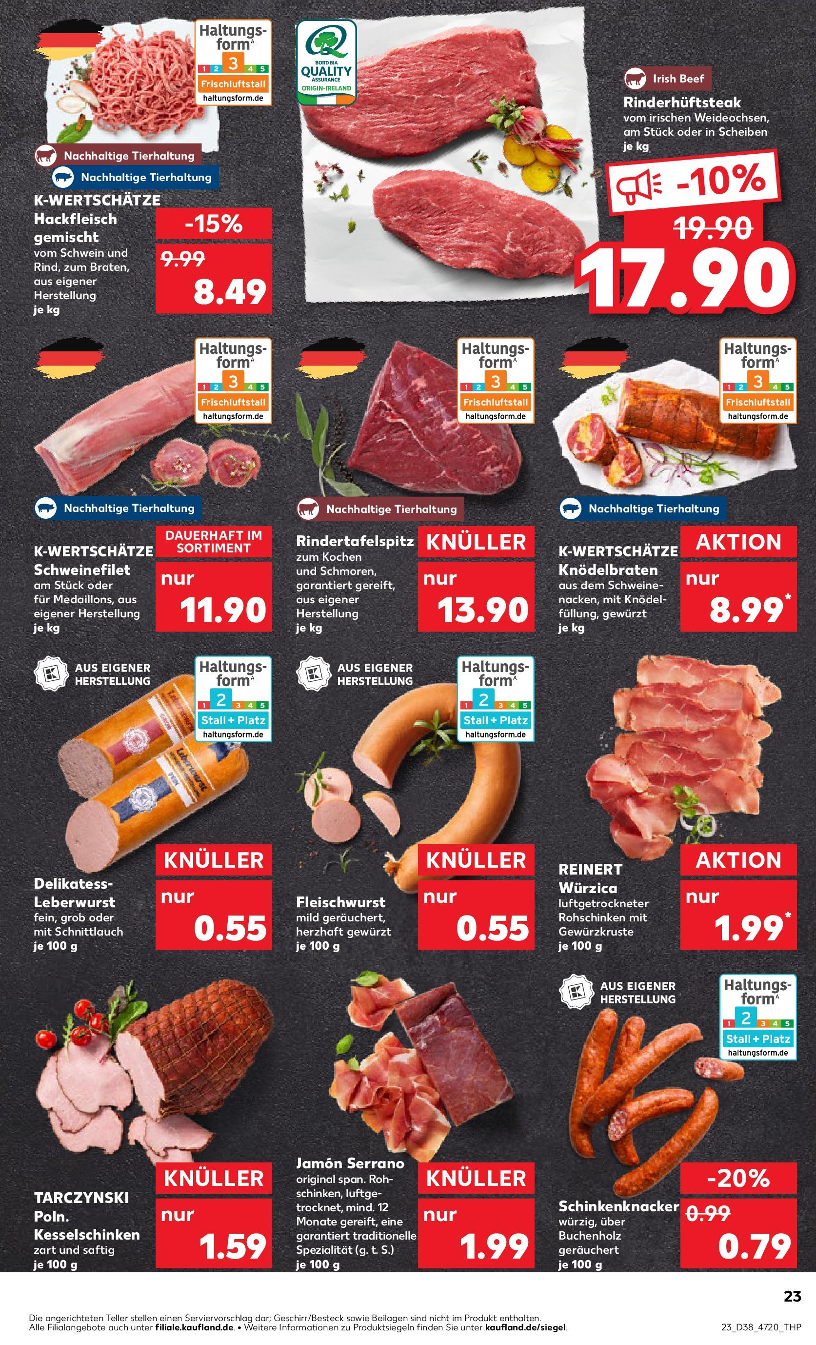 Prospekt Kaufland ab 17.09.2025 » Angebote und Werbung Online | Seite: 23 | Produkte: Schweinefilet, Steak, Hackfleisch Prospekt Kaufland ab 17.09.2025 » Angebote Online zum Blättern | Seite: 23 | Produkte: Schweinefilet, Steak, Hackfleisch