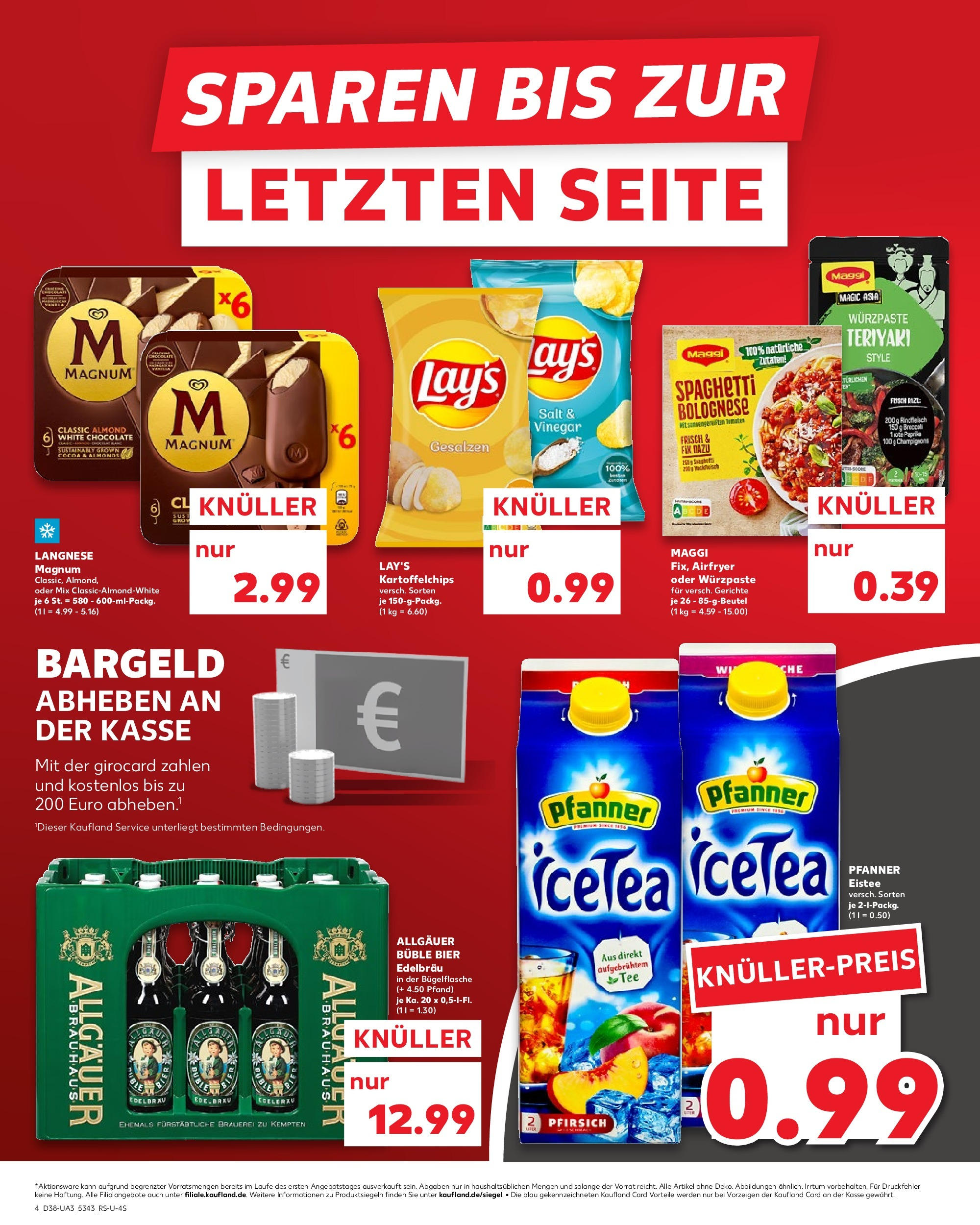 Prospekt Kaufland ab 17.09.2025 » Angebote Online zum Blättern | Seite: 4 | Produkte: Pfanner eistee, Champignons, Pfirsich, Rindfleisch