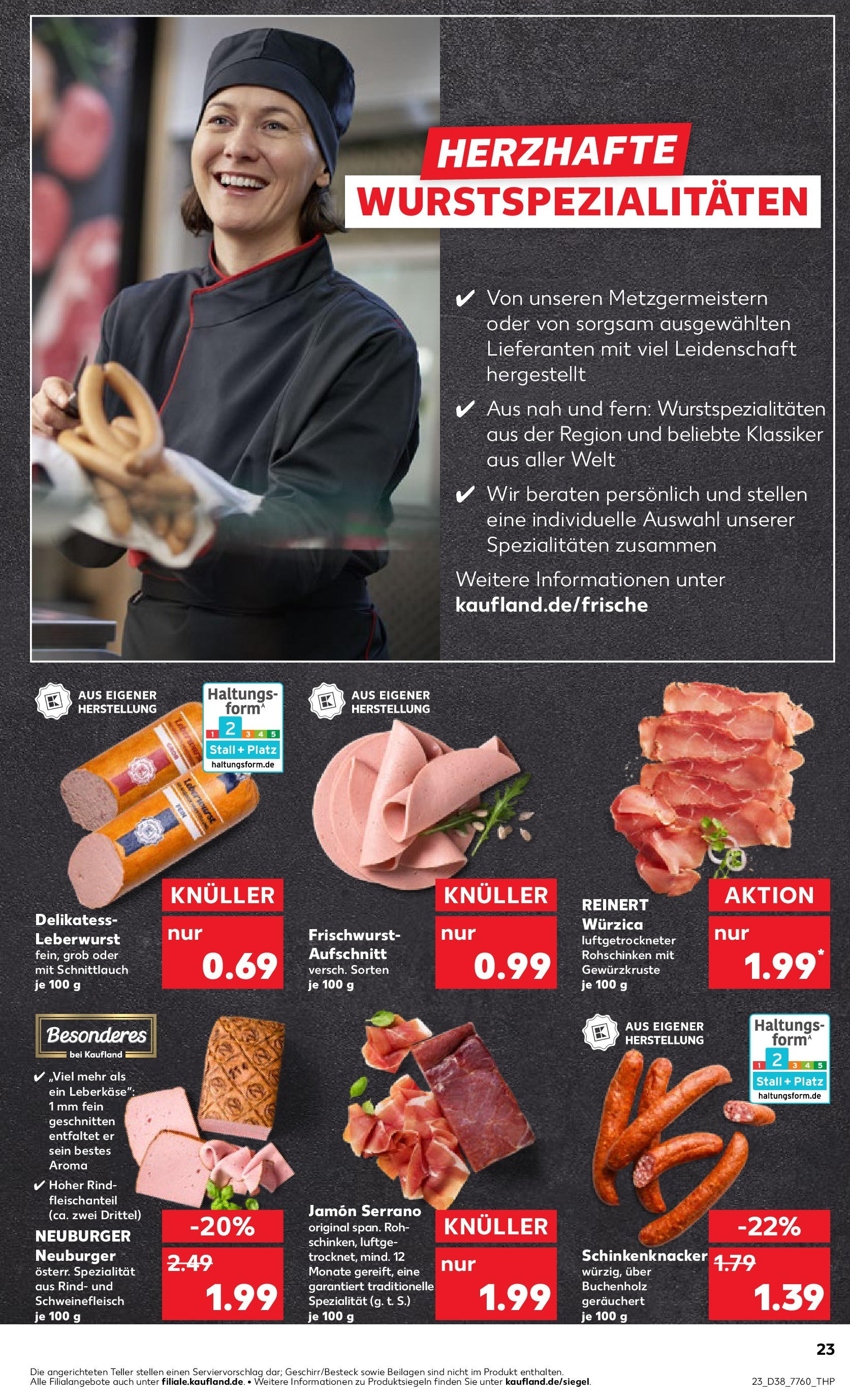 Prospekt Kaufland ab 17.09.2025 » Angebote Online zum Blättern | Seite: 23 | Produkte: Schweinefleisch, Leberkase
