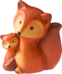 Dekorieren & Einrichten Keramikfuchs mit Kind (12,5 cm)