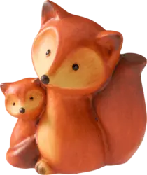 Dekorieren & Einrichten Keramikfuchs mit Kind (12,5 cm)
