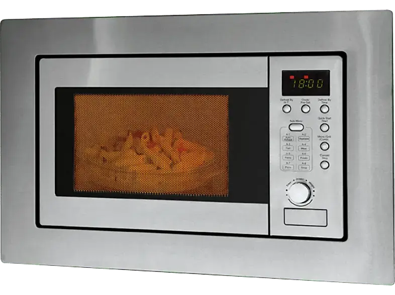Bomann MWG 2215 EB Einbaumikrowelle mit Grill (800 Watt, Einbauger&auml;t, 20 l, Edelstahlfront)