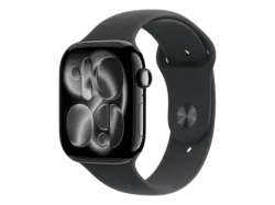 Apple Watch Series 11 GPS 46mm Diamantschwarz Aluminium Case mit Black Sport Band - S/M; Smartwatch