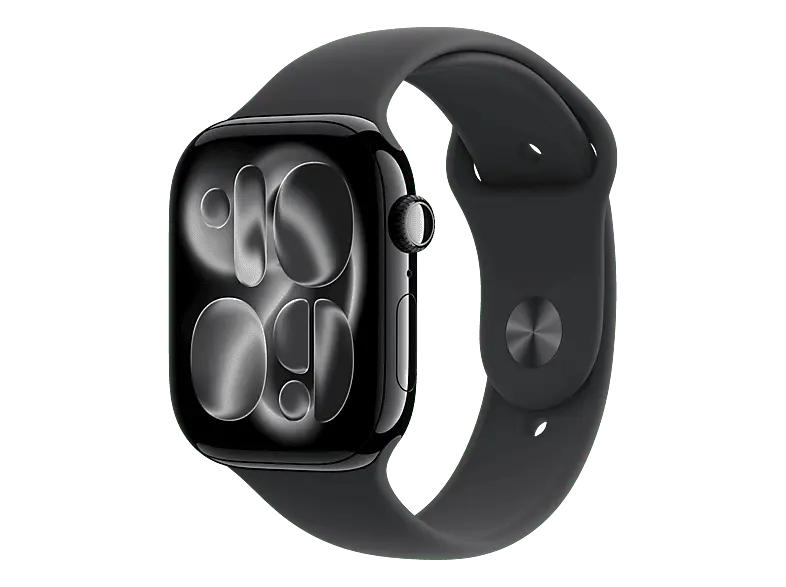Apple Watch Series 11 GPS 46mm Diamantschwarz Aluminium Case mit Black Sport Band - M/L; Smartwatch