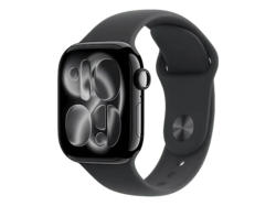 Apple Watch Series 11 GPS 42mm Diamantschwarz Aluminium Case mit Black Sport Band - S/M; Smartwatch