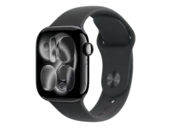 Apple Watch Series 11 GPS 42mm Diamantschwarz Aluminium Case mit Black Sport Band - S/M; Smartwatch