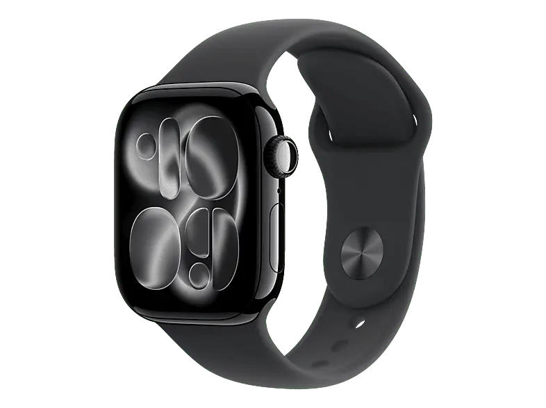 Apple Watch Series 11 GPS 42mm Diamantschwarz Aluminium Case mit Black Sport Band - S/M; Smartwatch