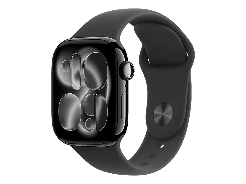 Apple Watch Series 11 GPS 42mm Diamantschwarz Aluminium Case mit Black Sport Band - S/M; Smartwatch