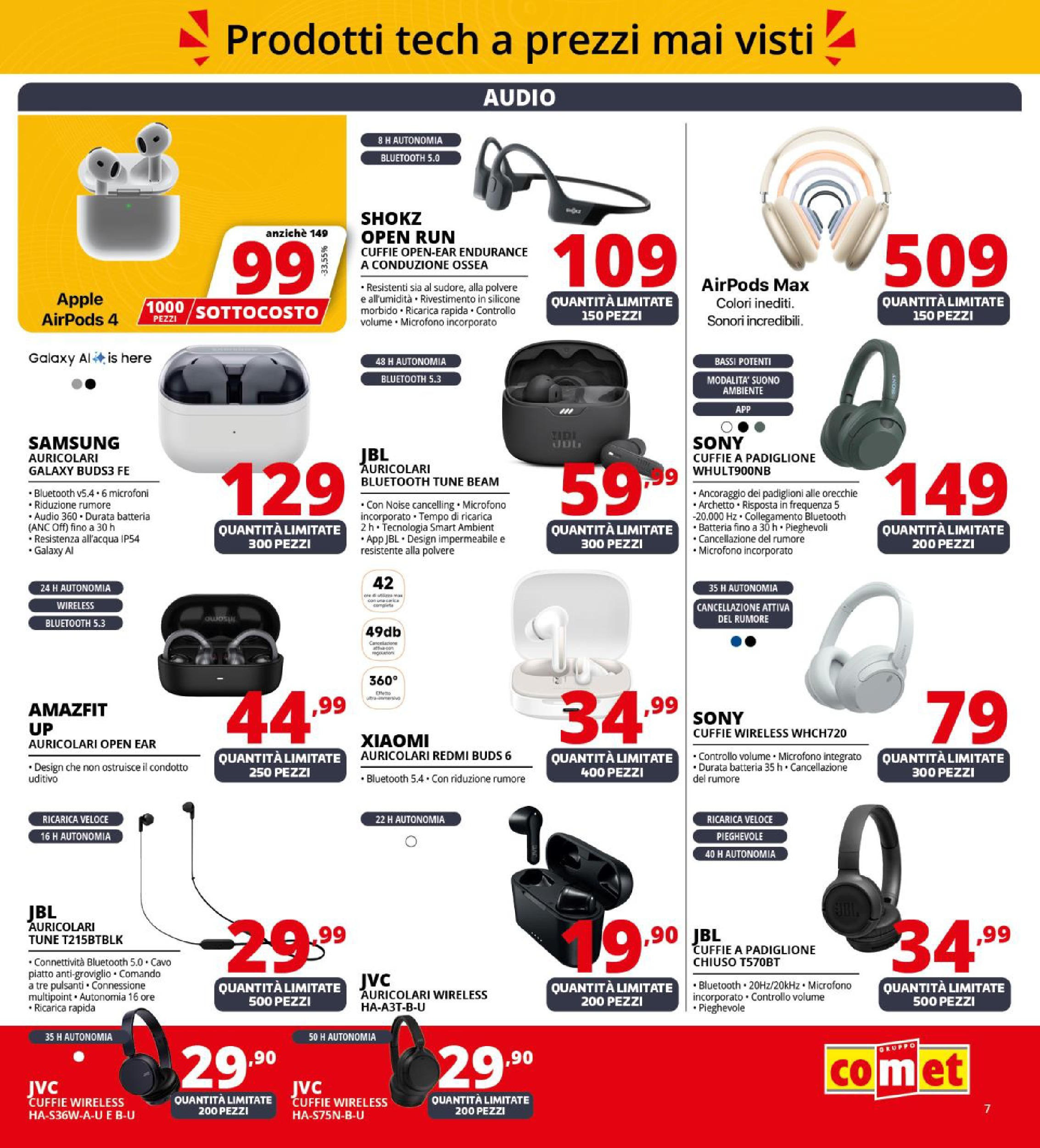 Nuovo Comet - SOTTOCOSTO da Comet! dal 11/09/2025 > offerte anteprima 🛍️ | Pagina: 7 | Prodotti: Auricolari, Audio, Cuffie, Batteria