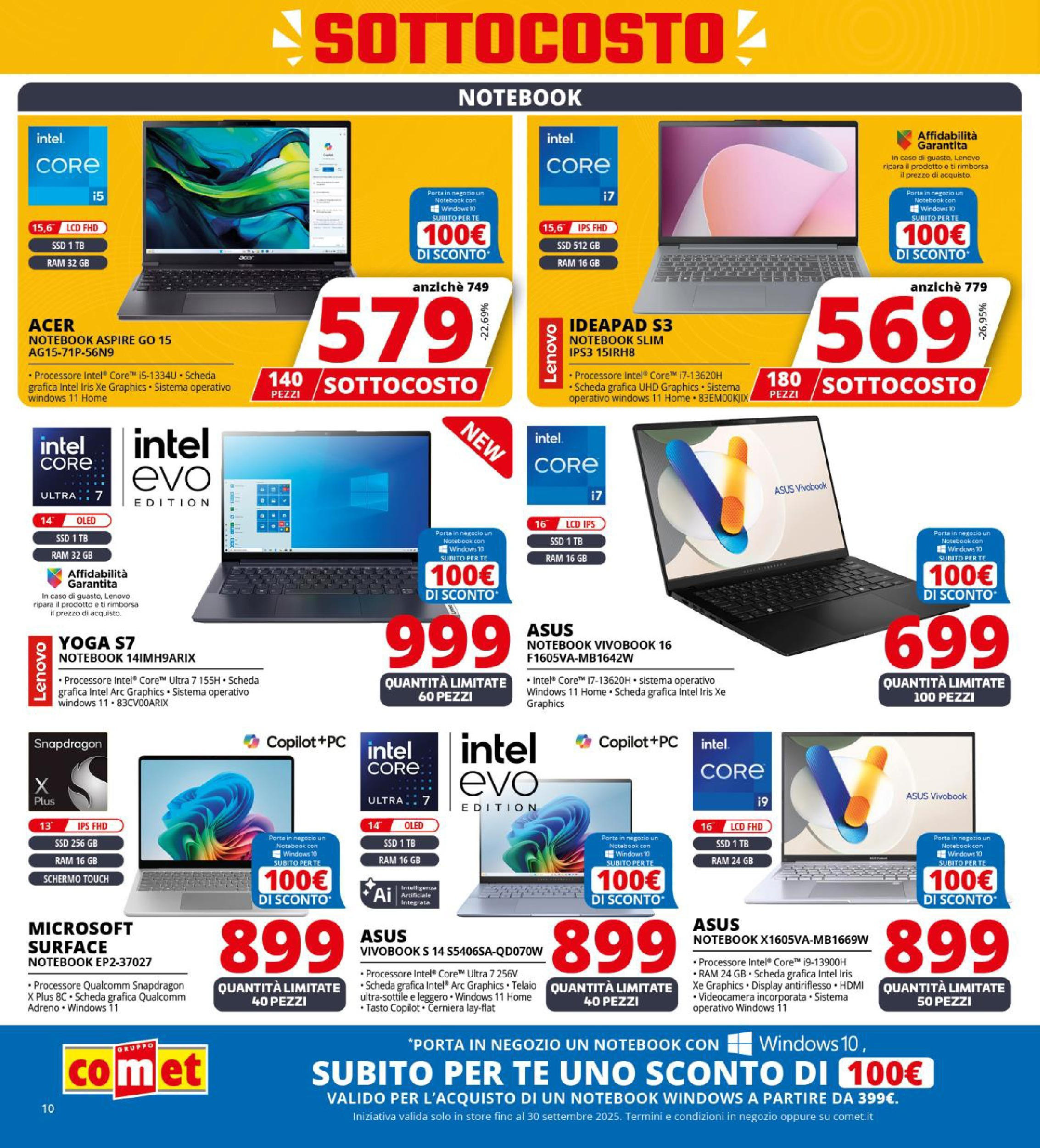 Nuovo Comet - SOTTOCOSTO da Comet! dal 11/09/2025 > offerte anteprima 🛍️ | Pagina: 10 | Prodotti: Schermo, Notebook, Tè, Videocamera