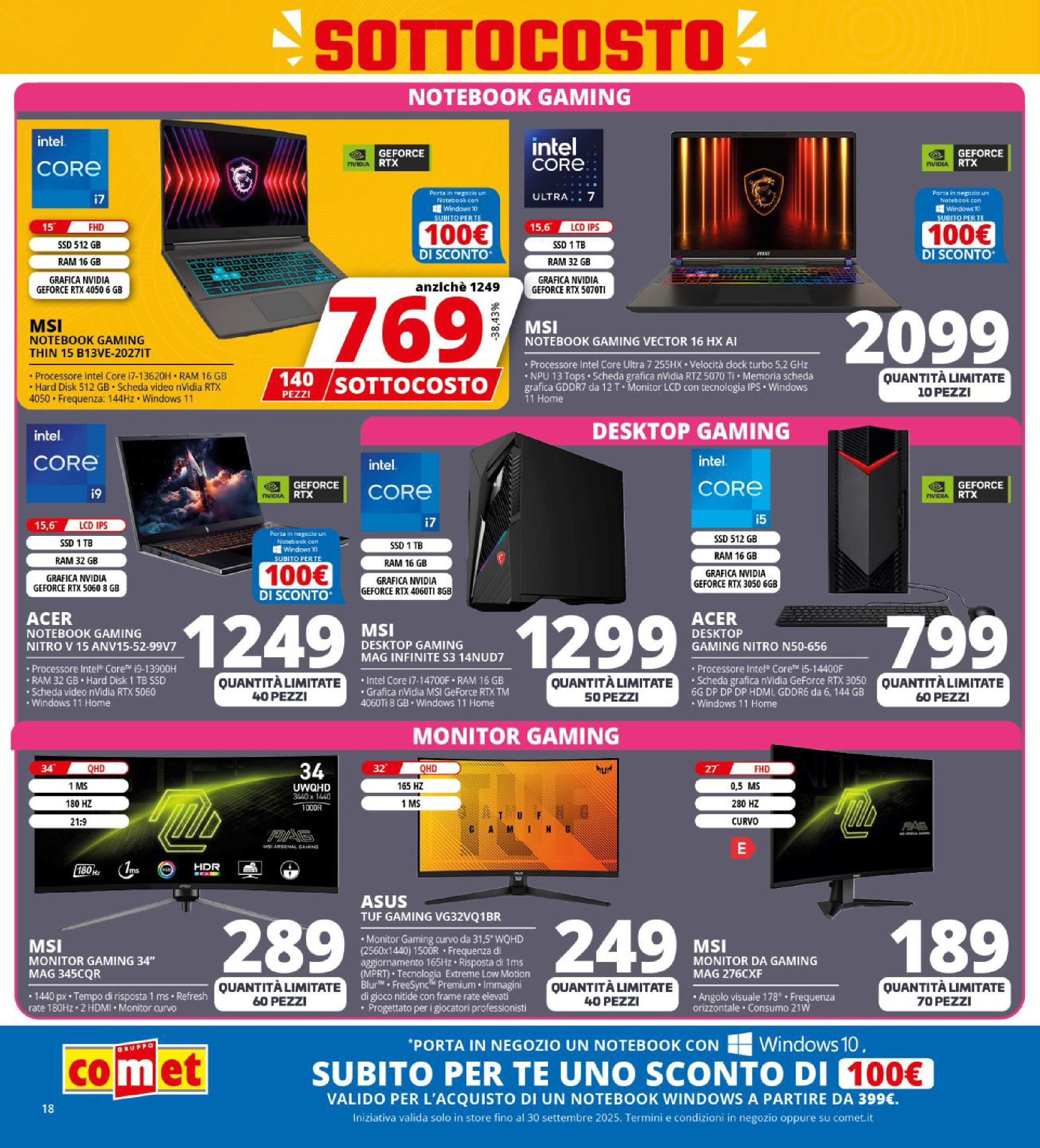Nuovo Comet - SOTTOCOSTO da Comet! dal 11/09/2025 > offerte anteprima 🛍️ | Pagina: 18 | Prodotti: Notebook, Tè, Video, Gioco