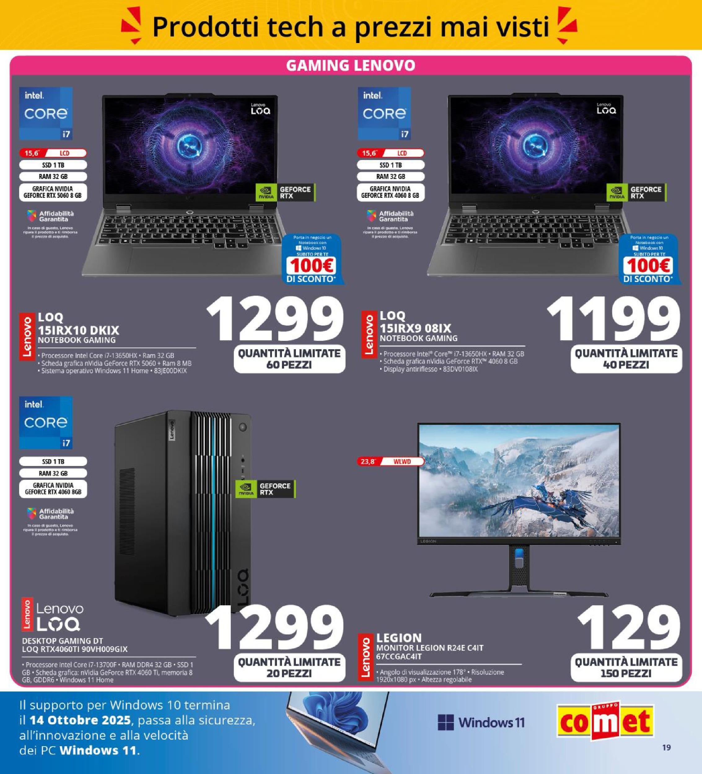 Nuovo Comet - SOTTOCOSTO da Comet! dal 11/09/2025 > offerte anteprima 🛍️ | Pagina: 19 | Prodotti: Monitor, Notebook, Tè, PC