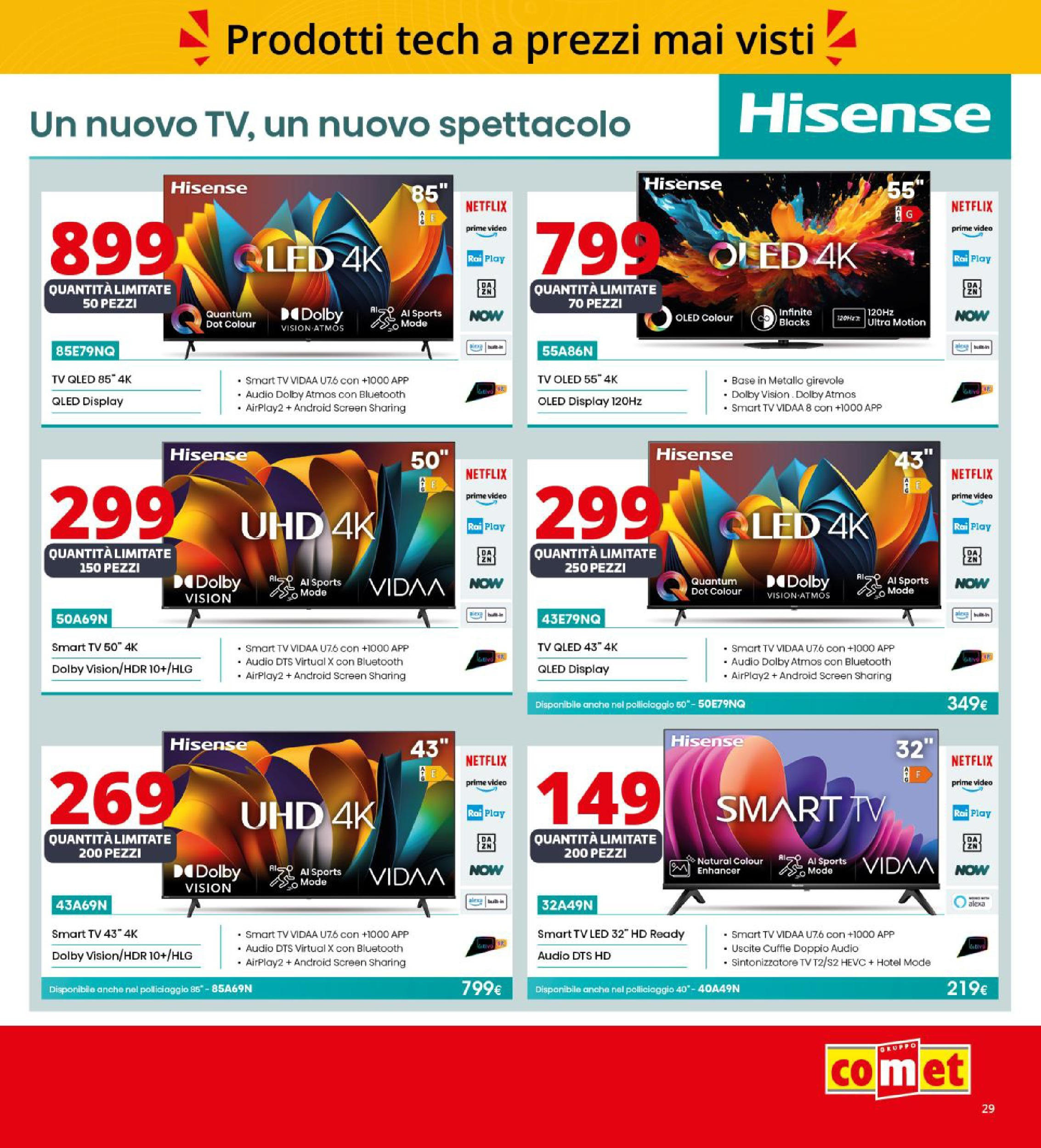 Nuovo Comet - SOTTOCOSTO da Comet! dal 11/09/2025 > offerte anteprima 🛍️ | Pagina: 29 | Prodotti: smart TV, TV, Video, Cuffie