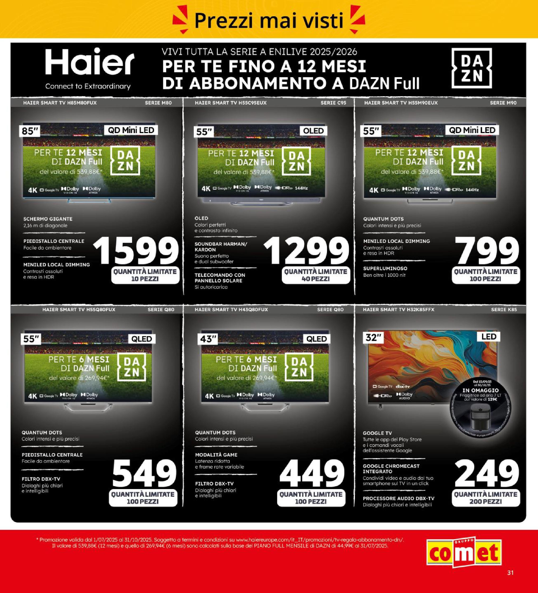 Nuovo Comet - SOTTOCOSTO da Comet! dal 11/09/2025 > offerte anteprima 🛍️ | Pagina: 31 | Prodotti: Schermo, Friggitrice ad aria, TV, Video