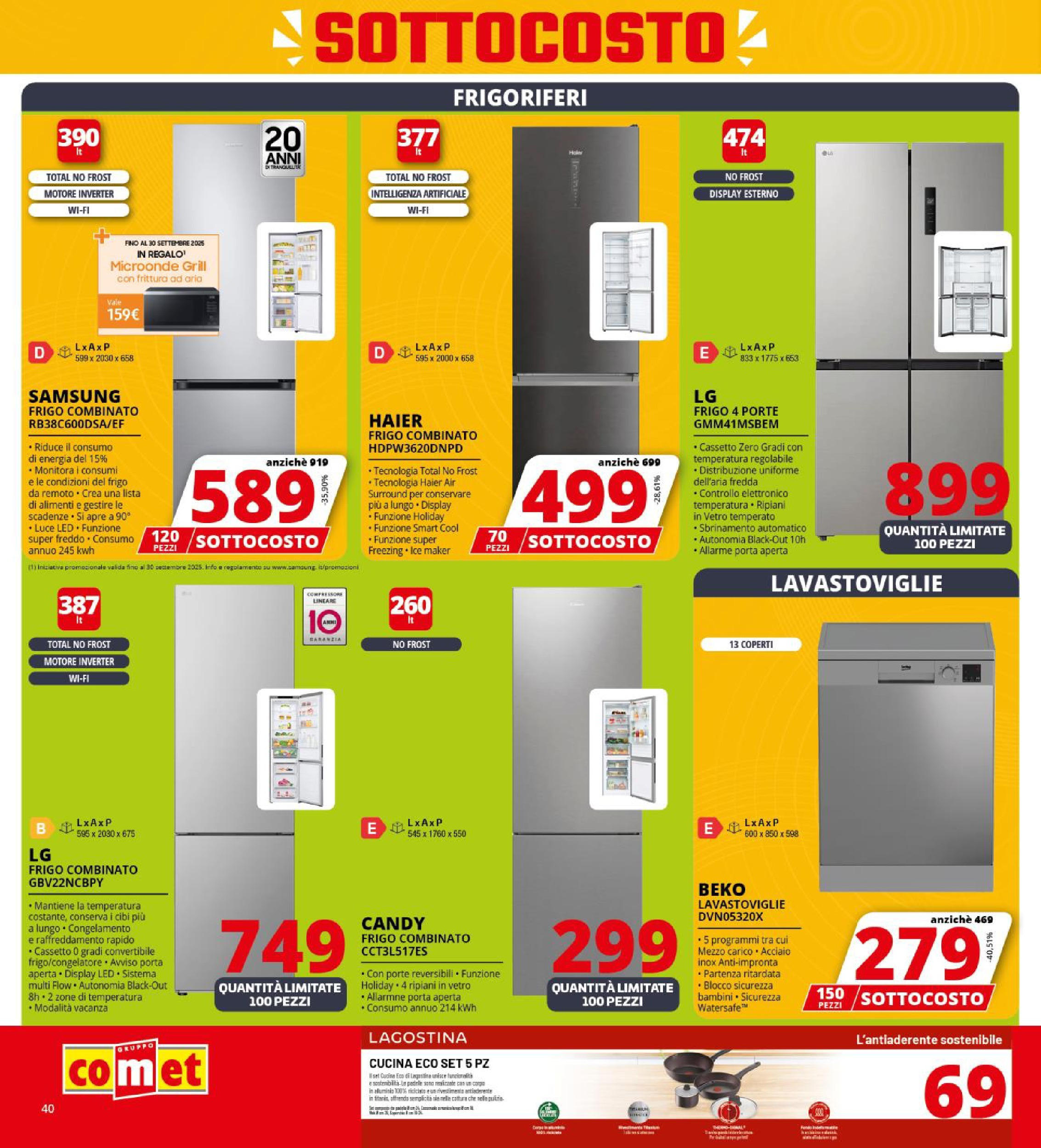 Nuovo Comet - SOTTOCOSTO da Comet! dal 11/09/2025 > offerte anteprima 🛍️ | Pagina: 40 | Prodotti: Microonde, Cucine, Lavastoviglie, Samsung