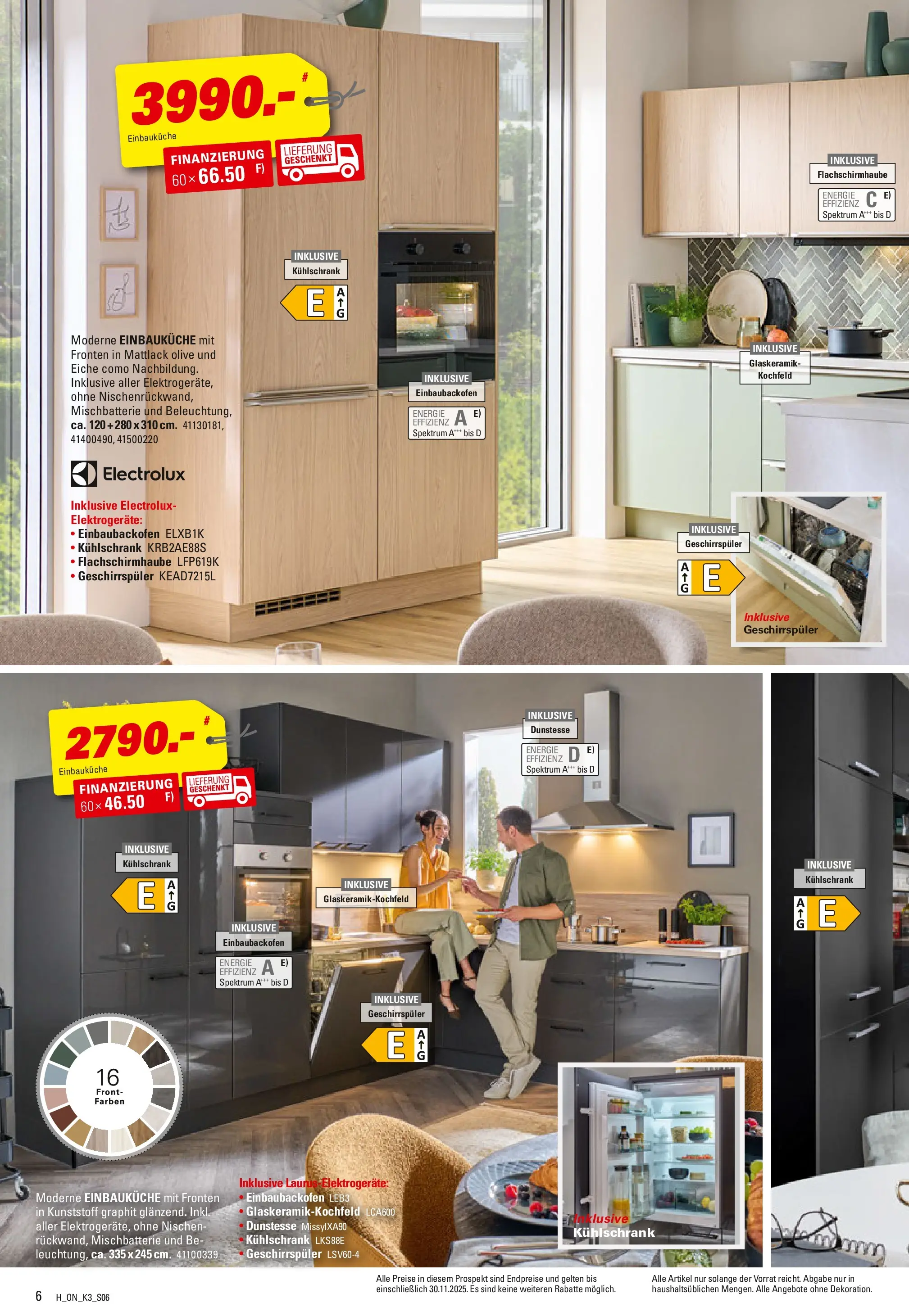 Höffner Küchen- Power Wochen (ab 31.07.2025) zum Blättern | Seite: 6 | Produkte: Geschirrspüler, Einbauküche, Kühlschrank, Kochfeld