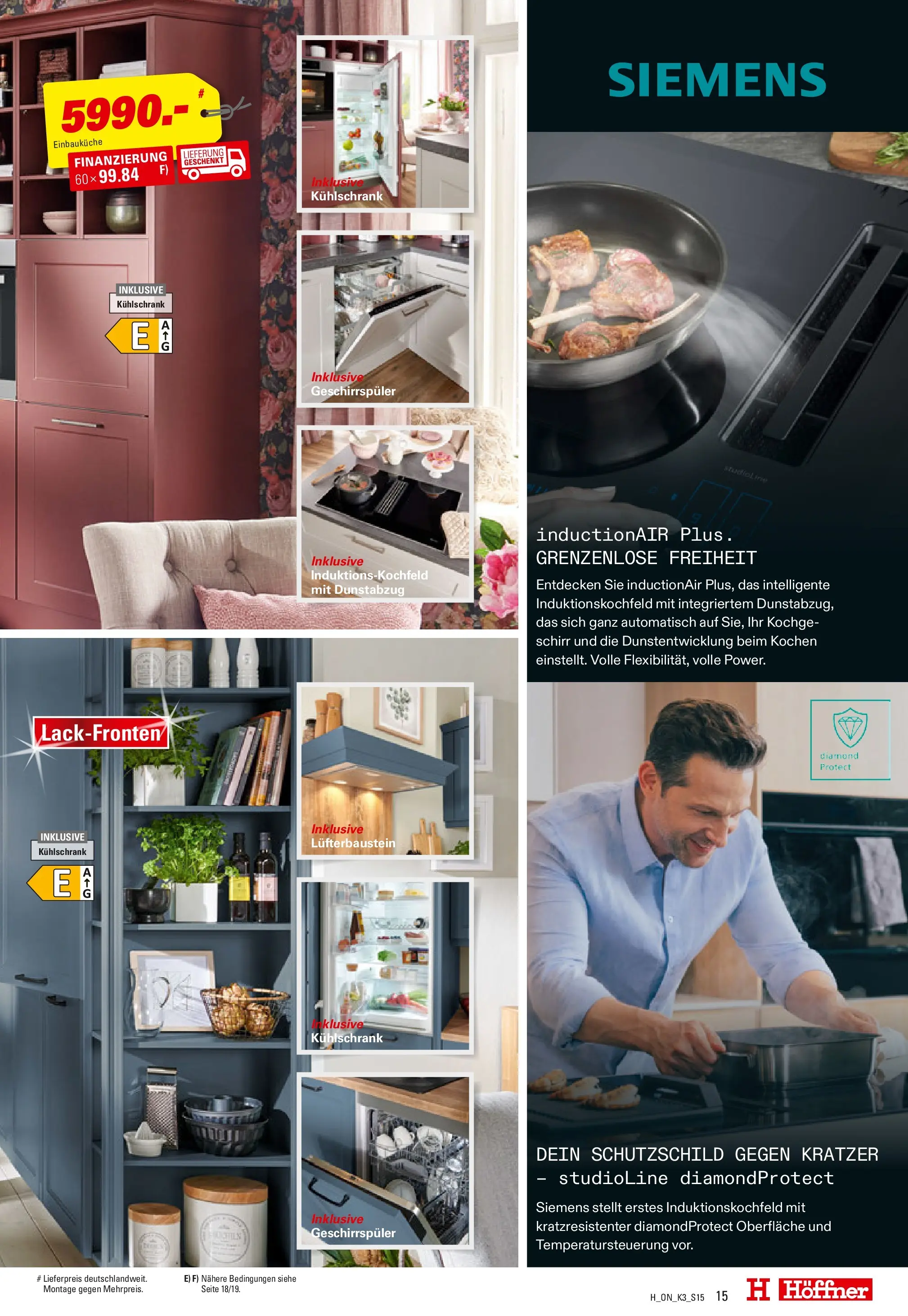 Höffner Küchen- Power Wochen (ab 31.07.2025) zum Blättern | Seite: 15 | Produkte: Siemens, Geschirrspüler, Einbauküche, Dunstabzug