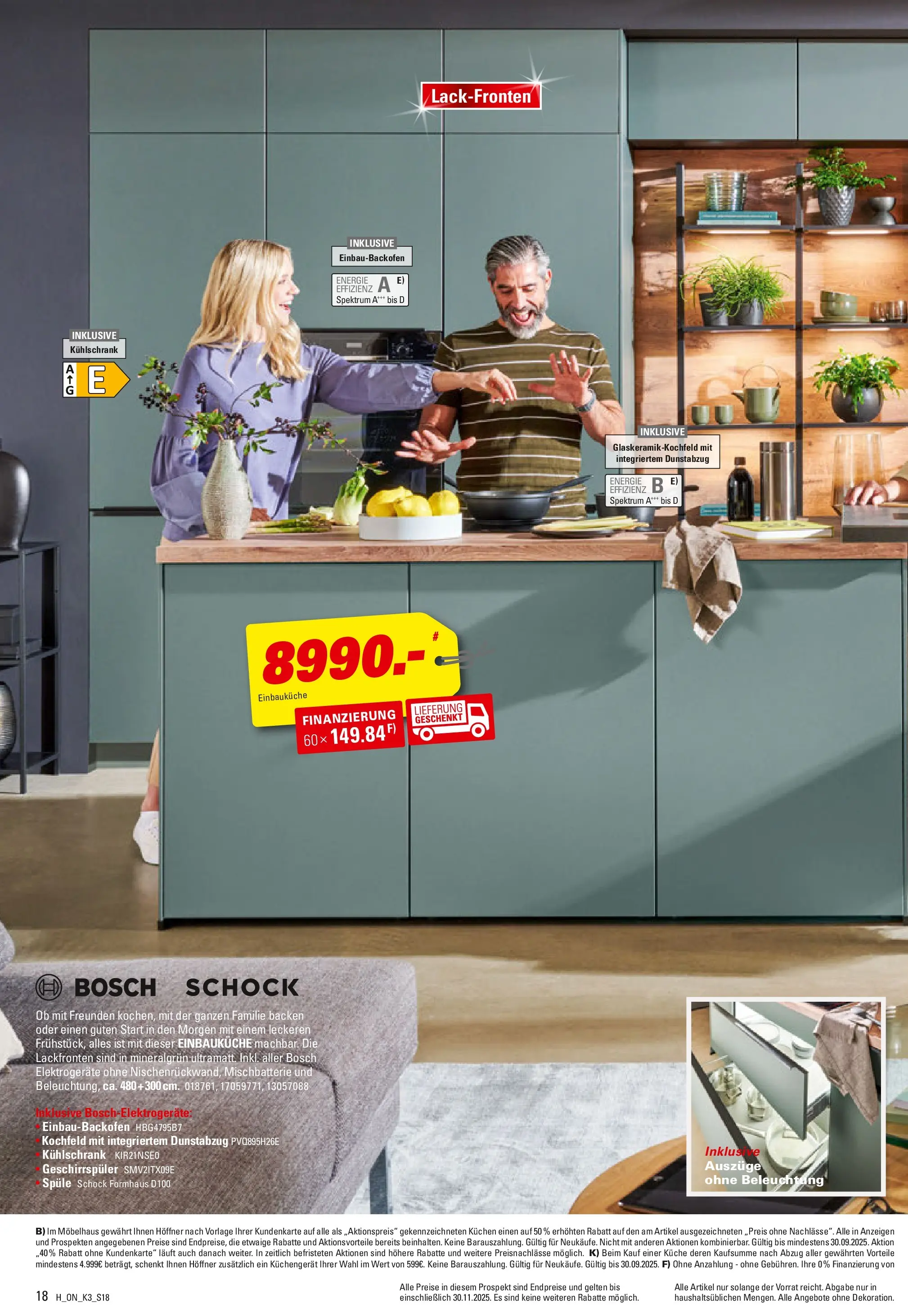 Höffner Küchen- Power Wochen (ab 31.07.2025) zum Blättern | Seite: 18 | Produkte: Geschirrspüler, Einbauküche, Küche, Kühlschrank
