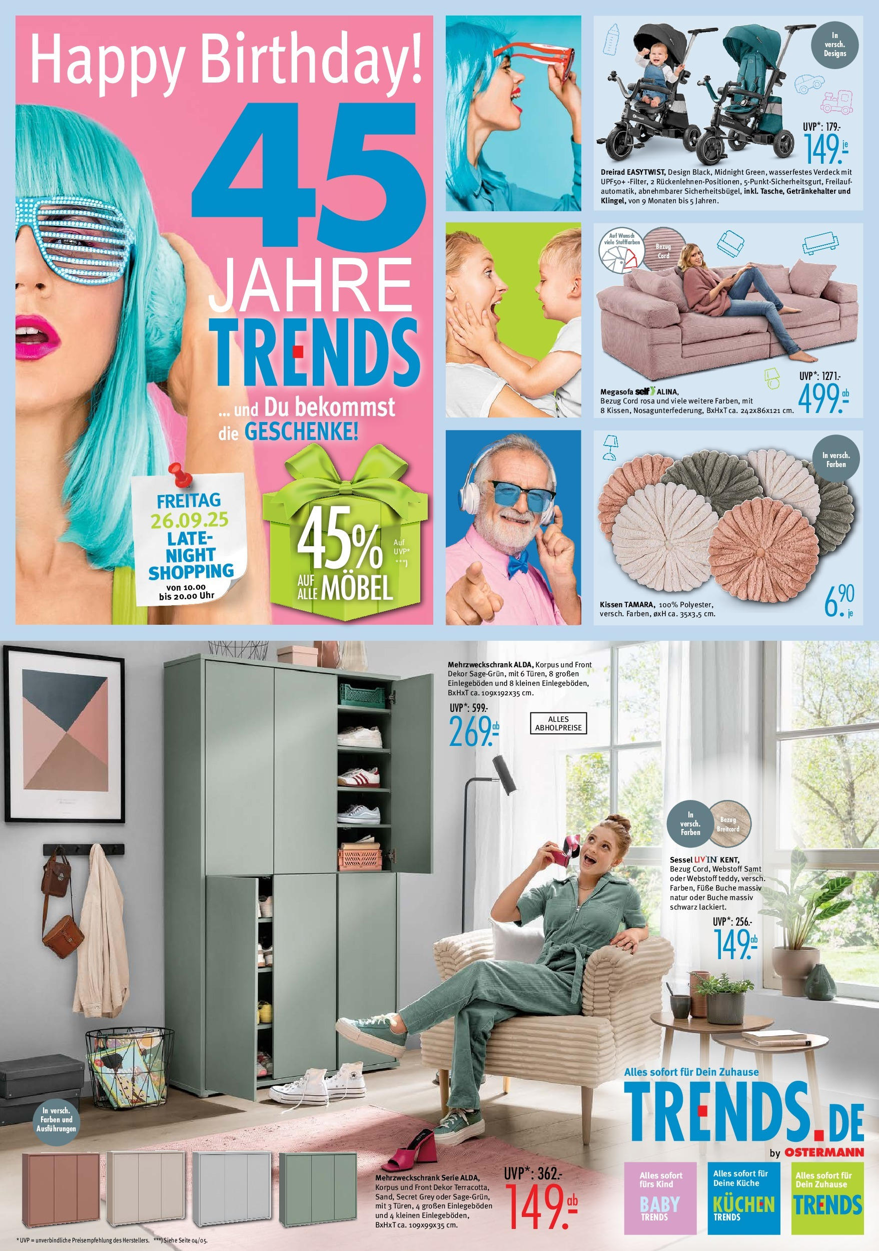 Trends - Ostermann Trends: Neue Möbel wirken Wunder. (ab 19.09.2025) zum Blättern | Seite: 1 | Produkte: Sessel, Küche, Kuchen, Uhr Trends - Ostermann Trends: Neue Möbel wirken Wunder. (ab 19.09.2025) zum Blättern | Seite: 1 | Produkte: Sessel, Küche, Kuchen, Uhr