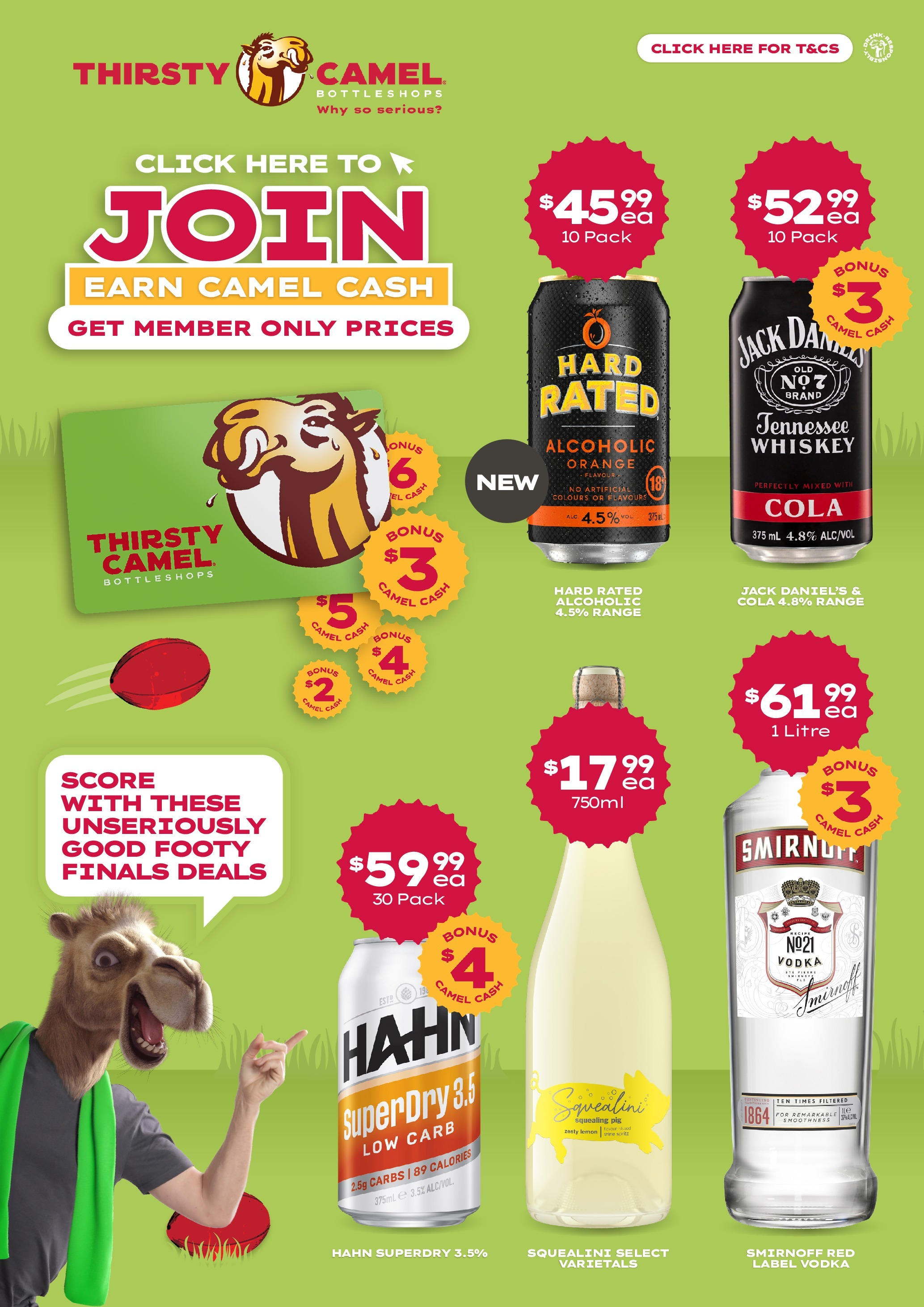 Discover - Score with these Unseriously Good Footy Final Deals - 14/09/2025 > weekly / monthly specials | Page: 1 | Products: Vodka, Whiskey, Lemon
