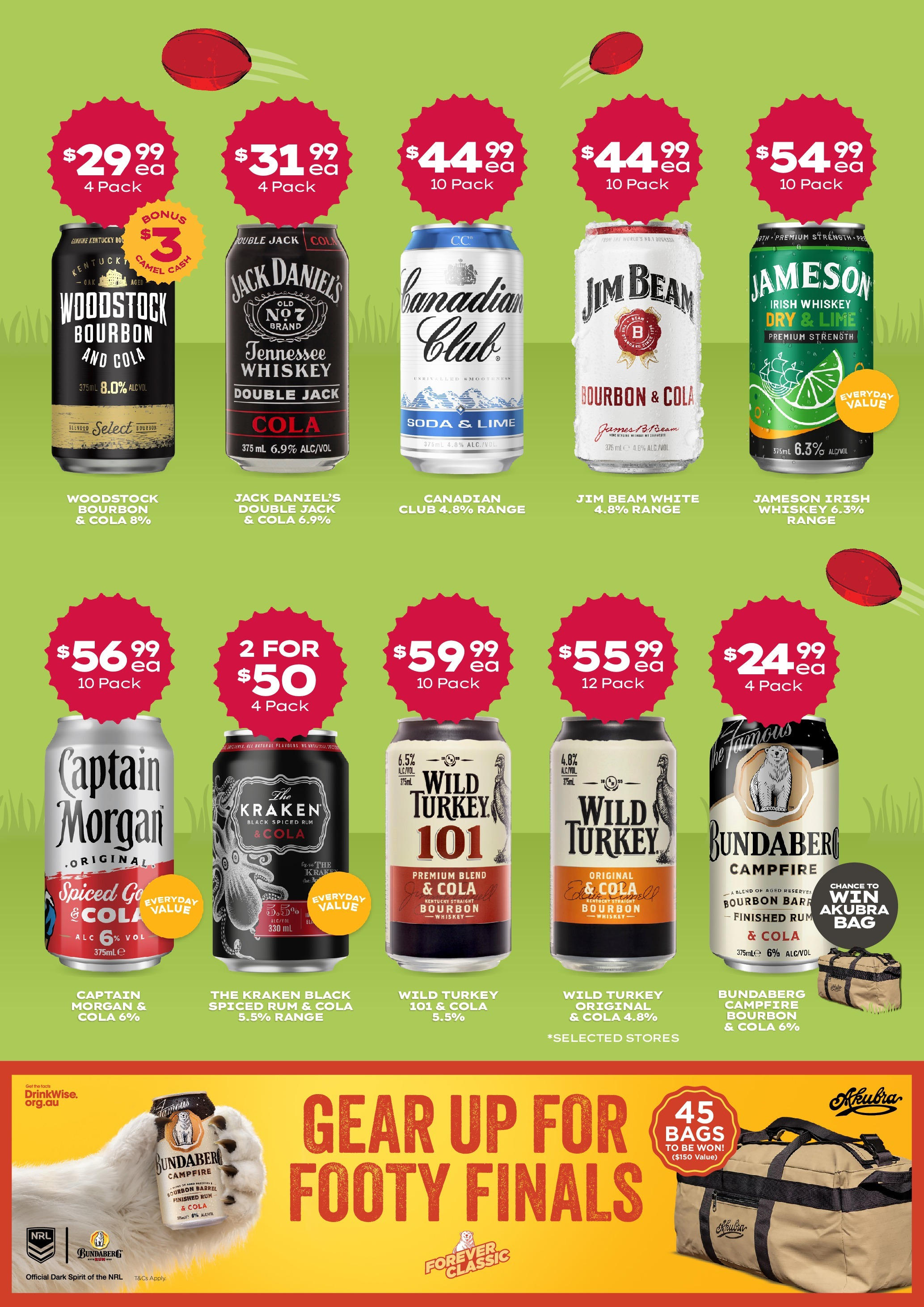 Discover - Score with these Unseriously Good Footy Final Deals - 14/09/2025 > weekly / monthly specials | Page: 3 | Products: Bourbon, Whiskey, Turkey, Lime