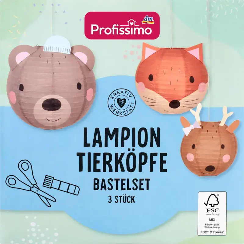Profissimo Bastel-Set, Lampion, Tierköpfe