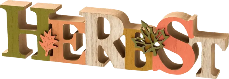 Dekorieren & Einrichten Holzschriftzug "Herbst" mit Blättern