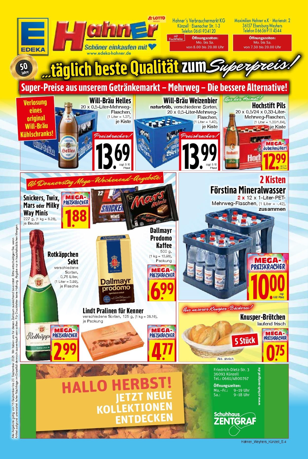 Entdecke - Edeka Hahner: Wochenangebote (ab 14.09.2025) zum Blättern | Seite: 1