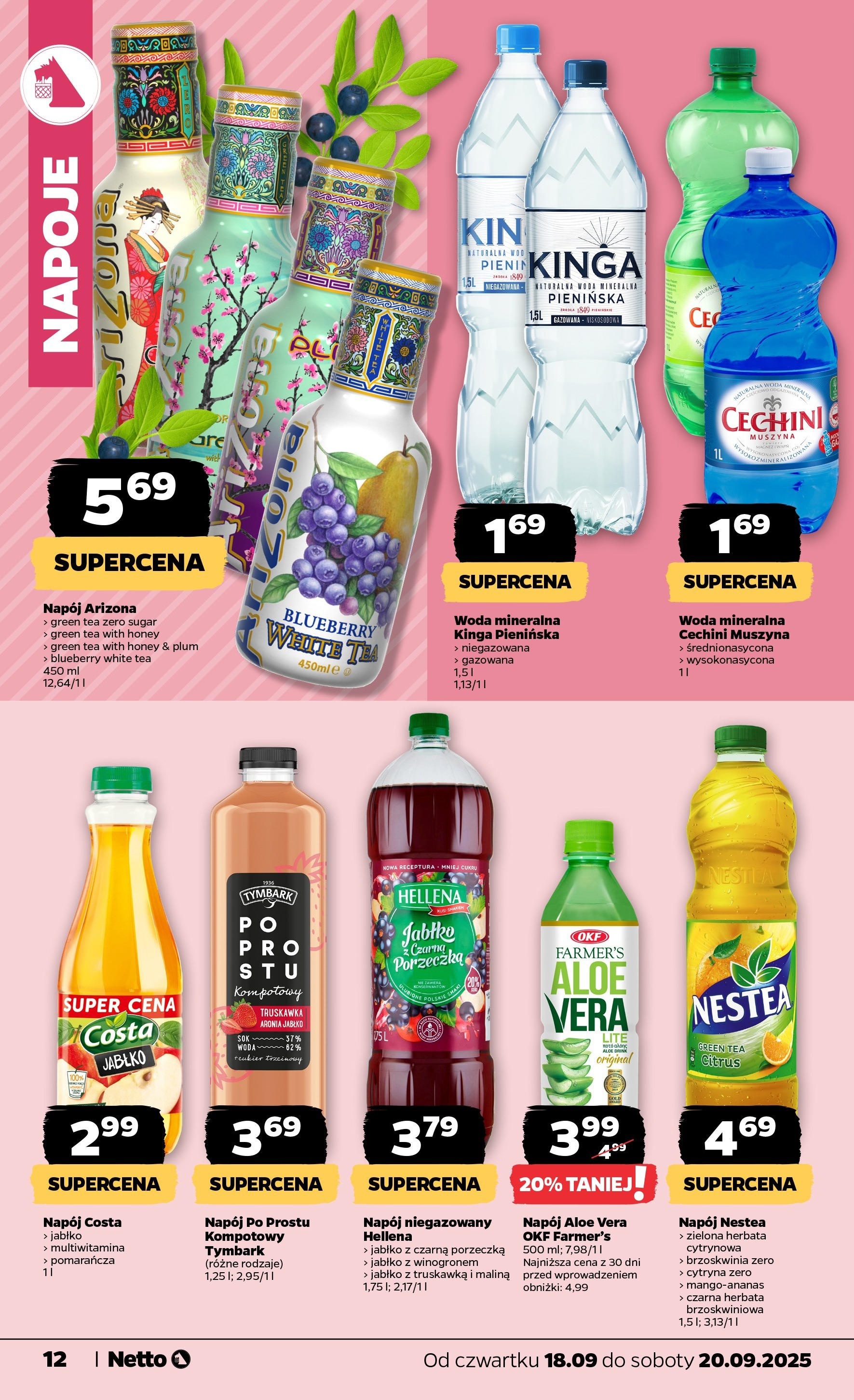 Netto gazetka - Spożywcza od 18.09.2025 - Aktualne promocje | Strona: 12 | Produkty: Brzoskwinia, Cechini muszyna, Herbata, Cukier