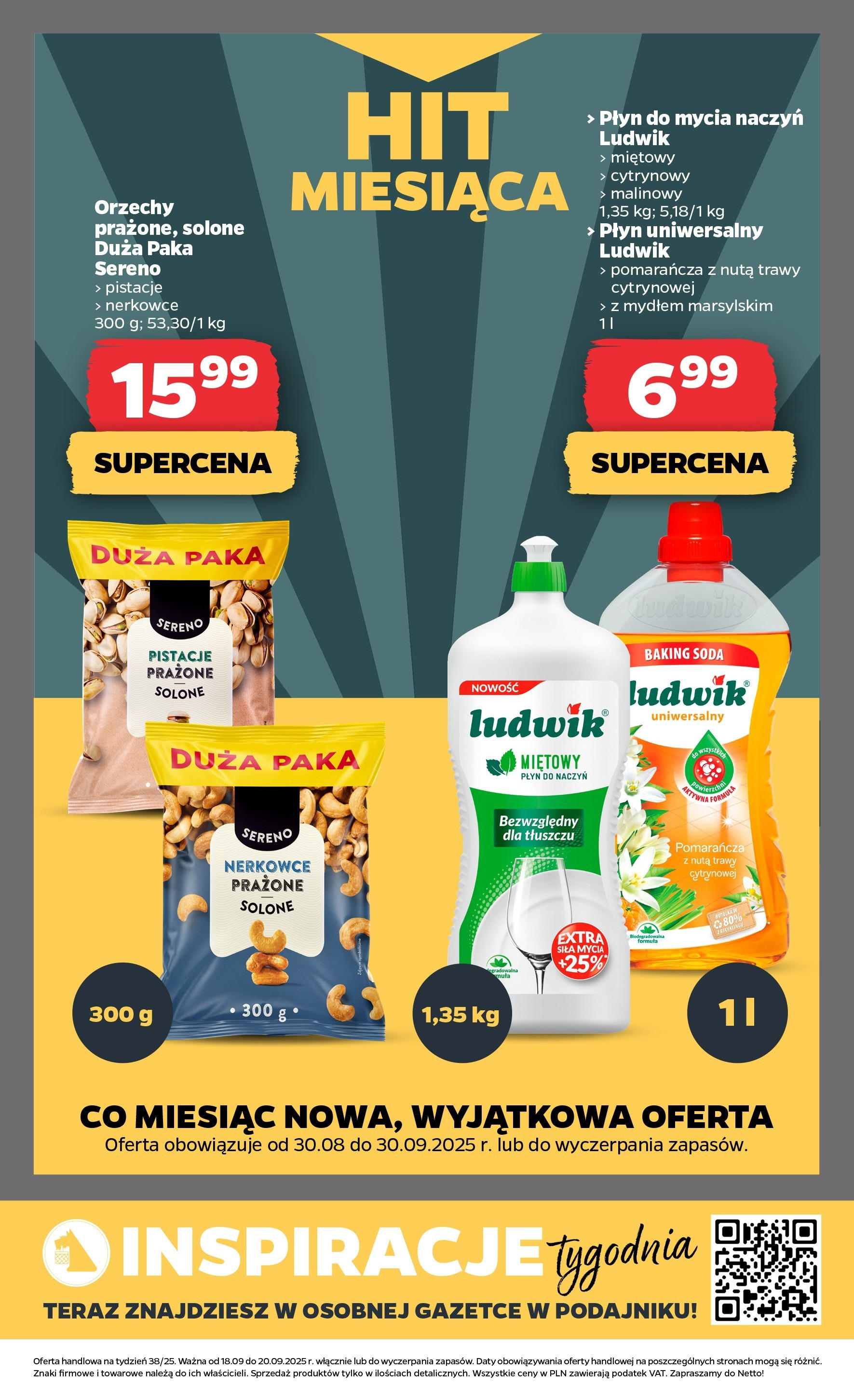 Netto gazetka - Spożywcza od 18.09.2025 - Aktualne promocje | Strona: 16 | Produkty: Trawy, Orzechy, Płyn do mycia naczyń