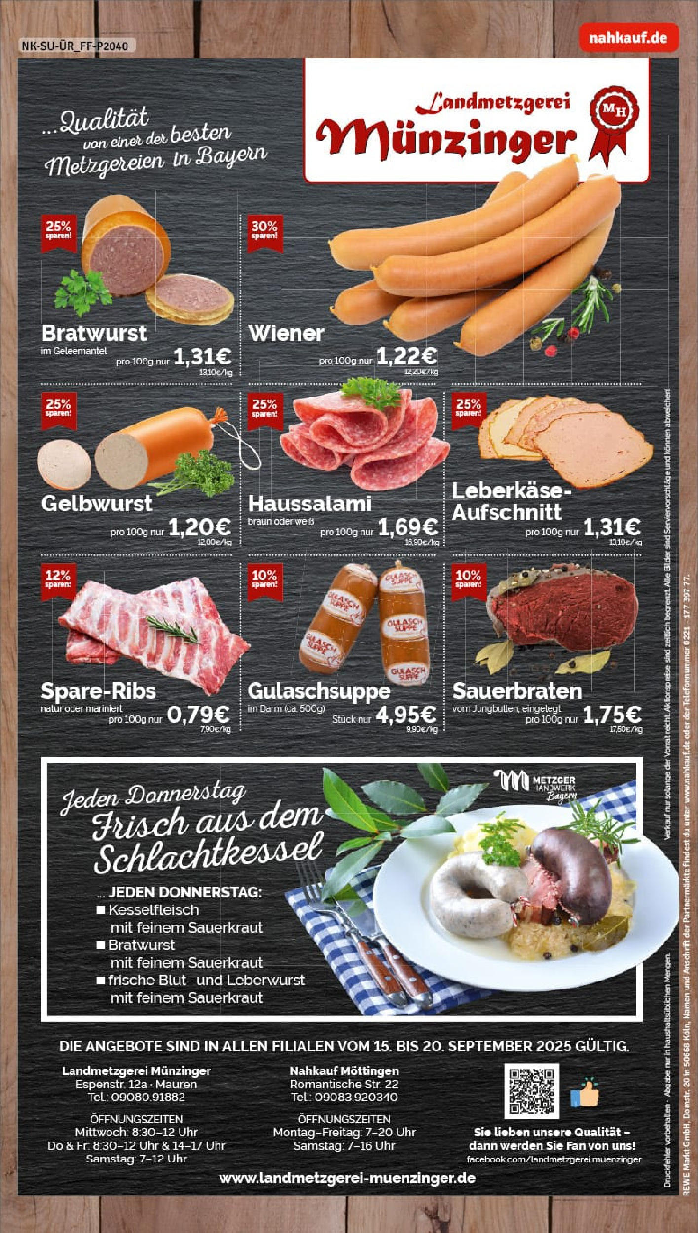 REWE Prospekt ab 14.09.2025 zum Blättern » Angebote | Seite: 8 | Produkte: Bratwurst, Bilder, Gulasch, Uhr