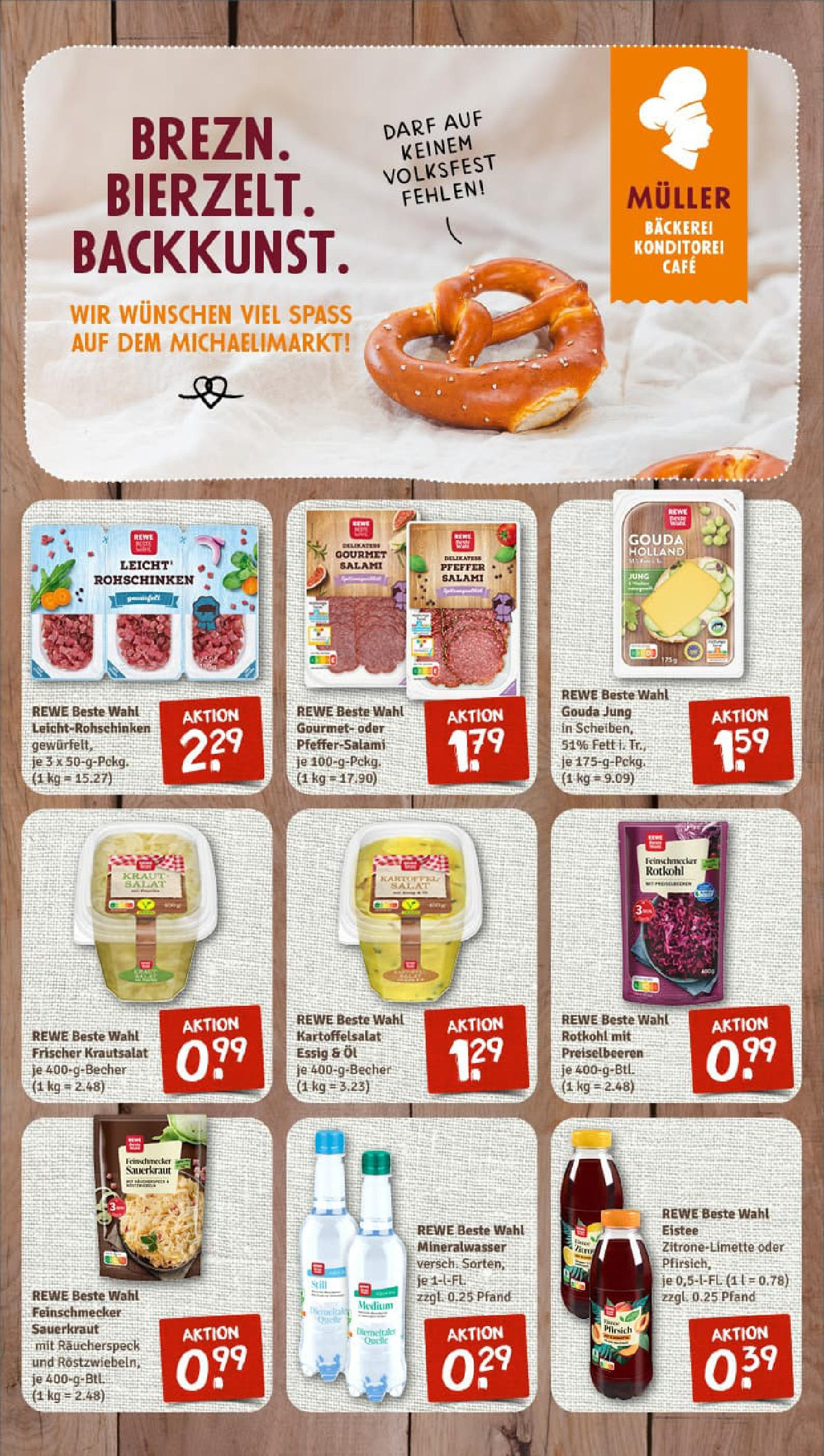 REWE Prospekt ab 14.09.2025 zum Blättern » Angebote | Seite: 7 | Produkte: Bäckerei, Gouda, Pfeffer, Salami
